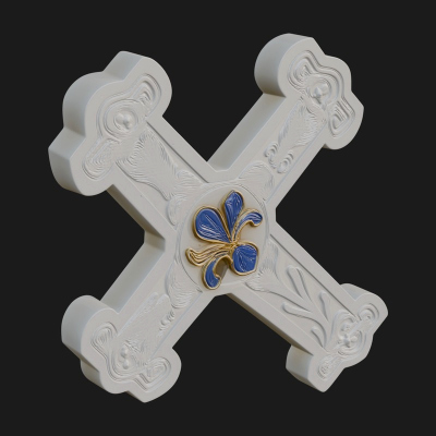 Carved Relief Wall Cross Design 548 3D Print Model