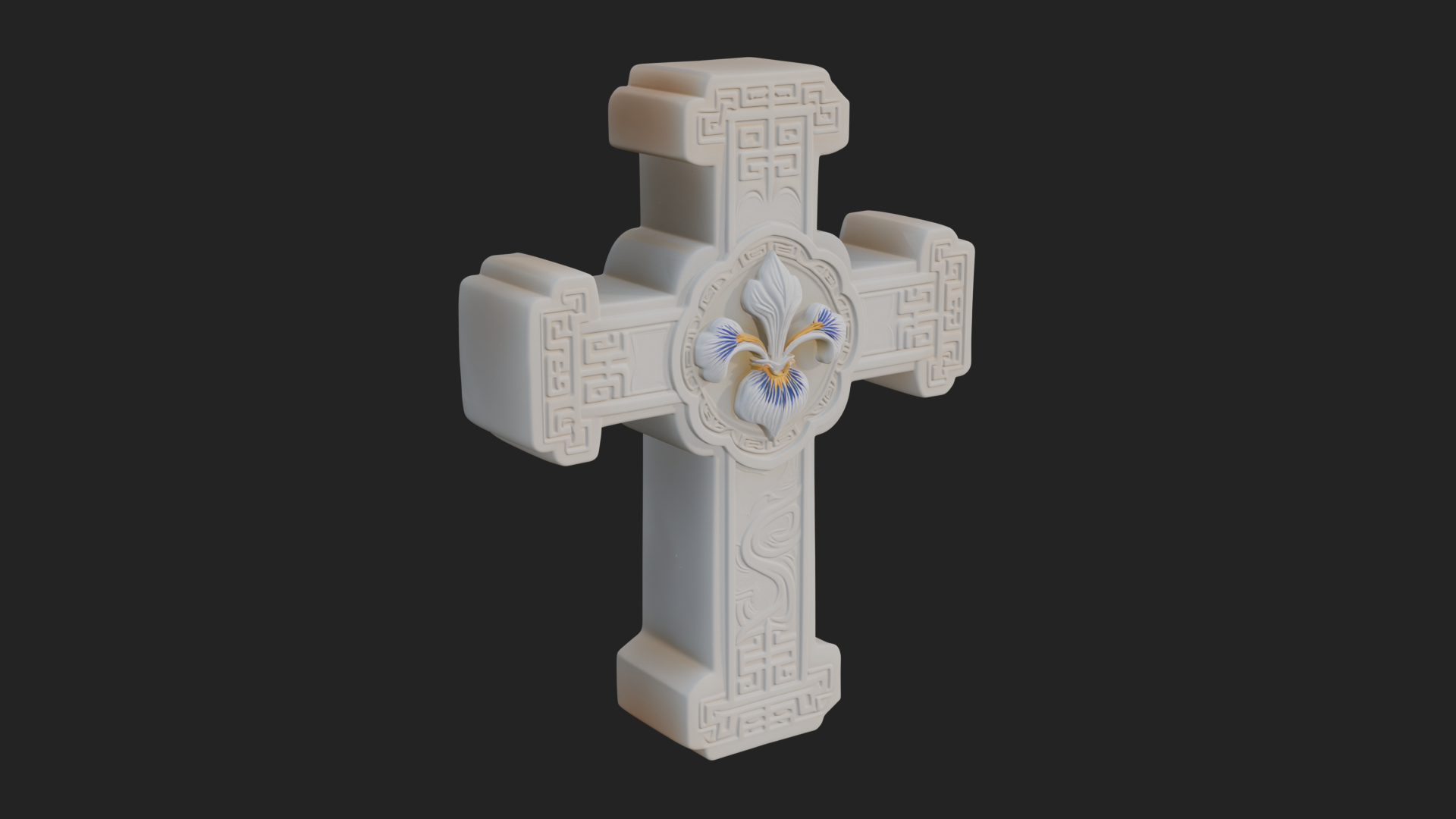 Carved Relief Wall Cross Design 549 3D Print Model 3D Model