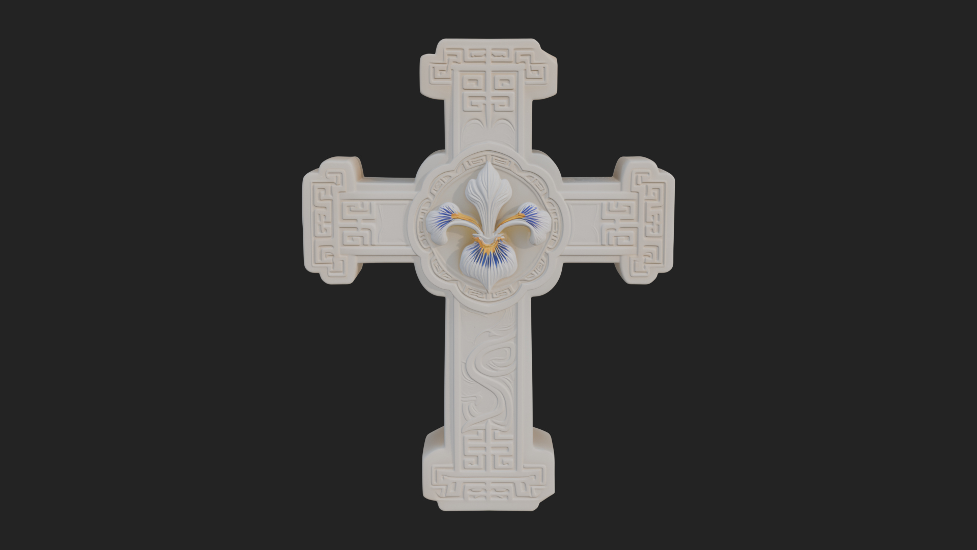 Carved Relief Wall Cross Design 549 3D Print Model 3D Model