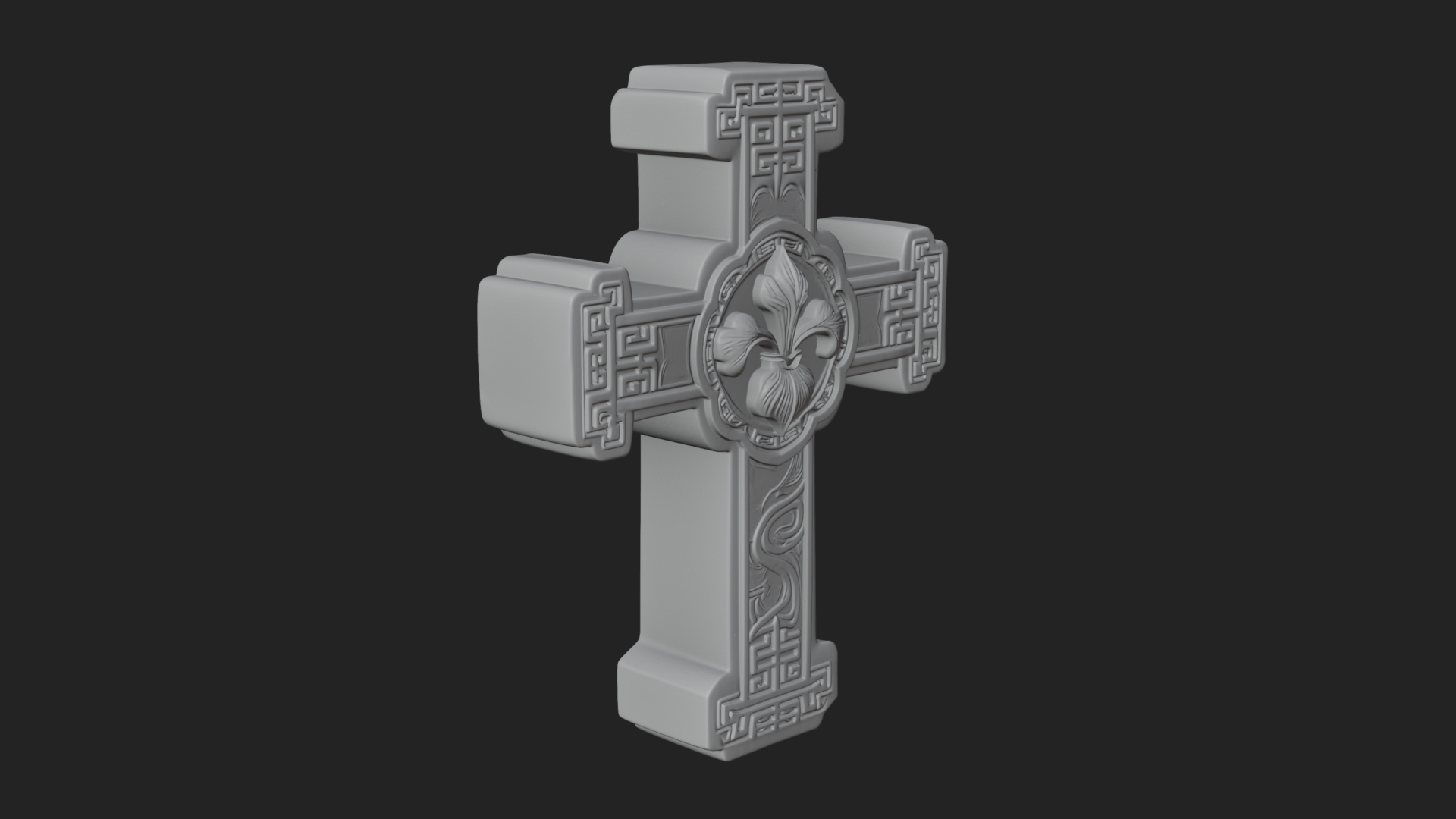 Carved Relief Wall Cross Design 549 3D Print Model 3D Model