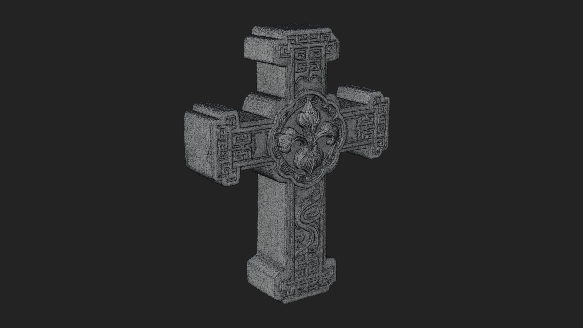 Carved Relief Wall Cross Design 549 3D Print Model 3D Model