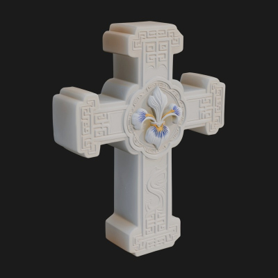 Carved Relief Wall Cross Design 549 3D Print Model