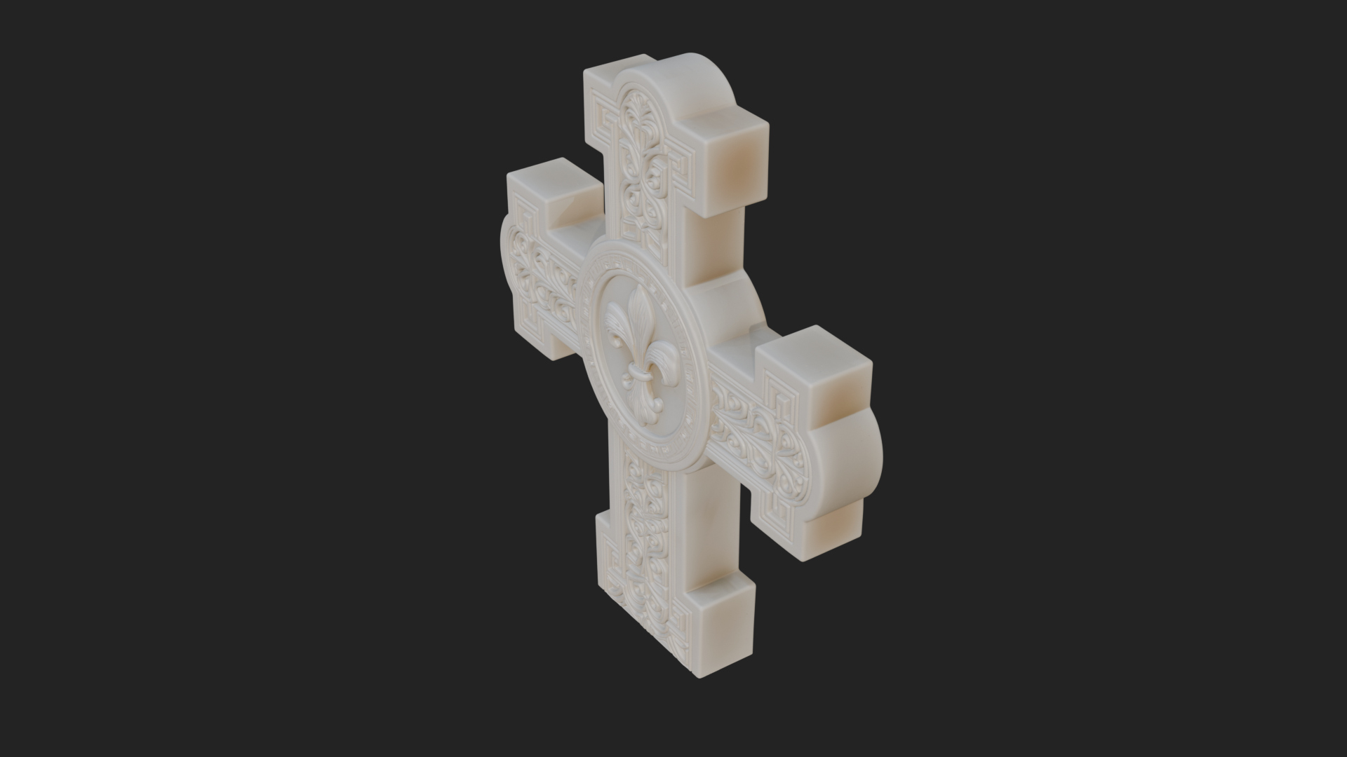 Carved Relief Wall Cross Design 55 3D Print Model 3D Model