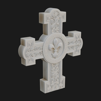 Carved Relief Wall Cross Design 55 3D Print Model