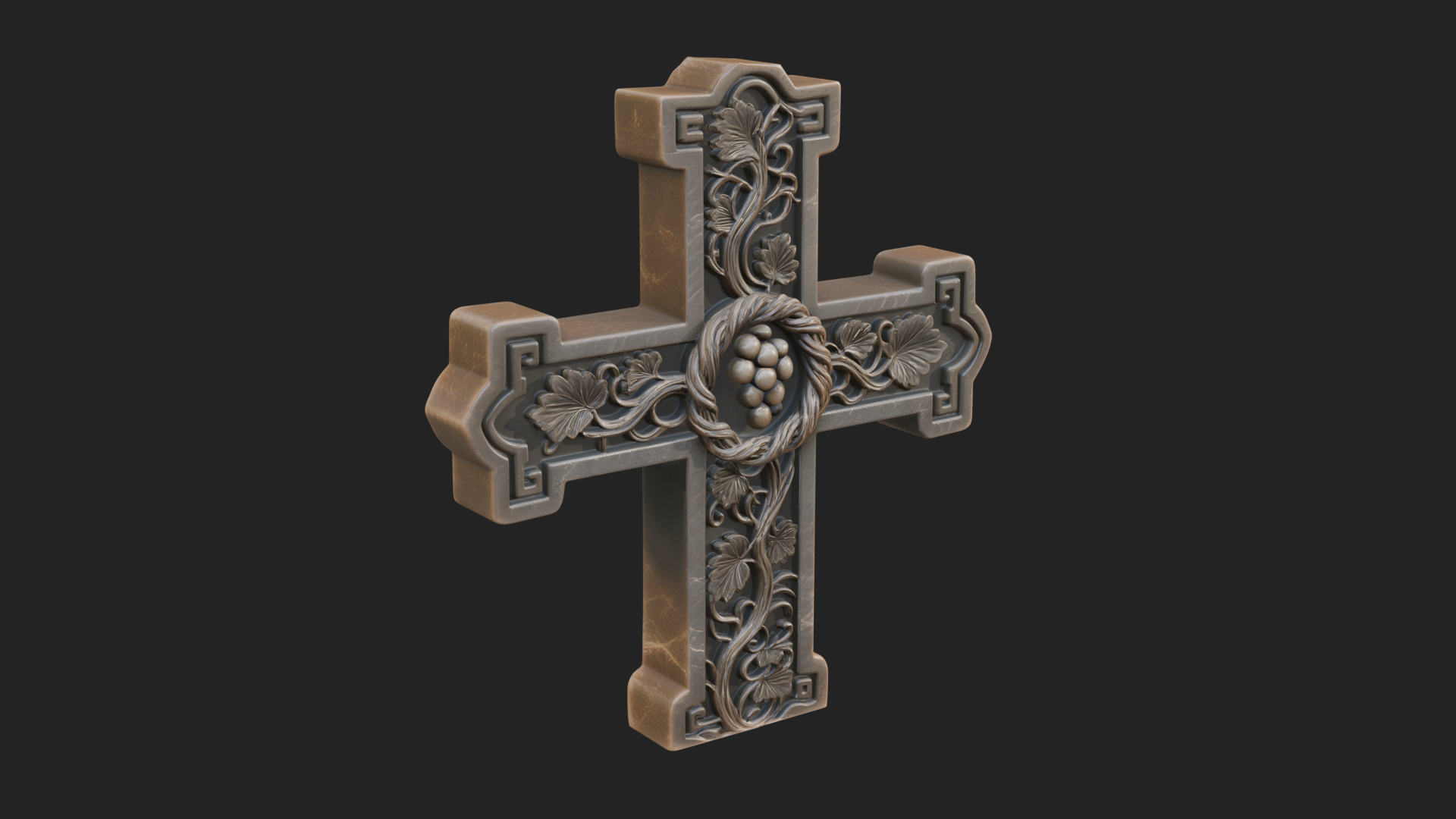 Carved Relief Wall Cross Design 550 3D Print Model 3D Model
