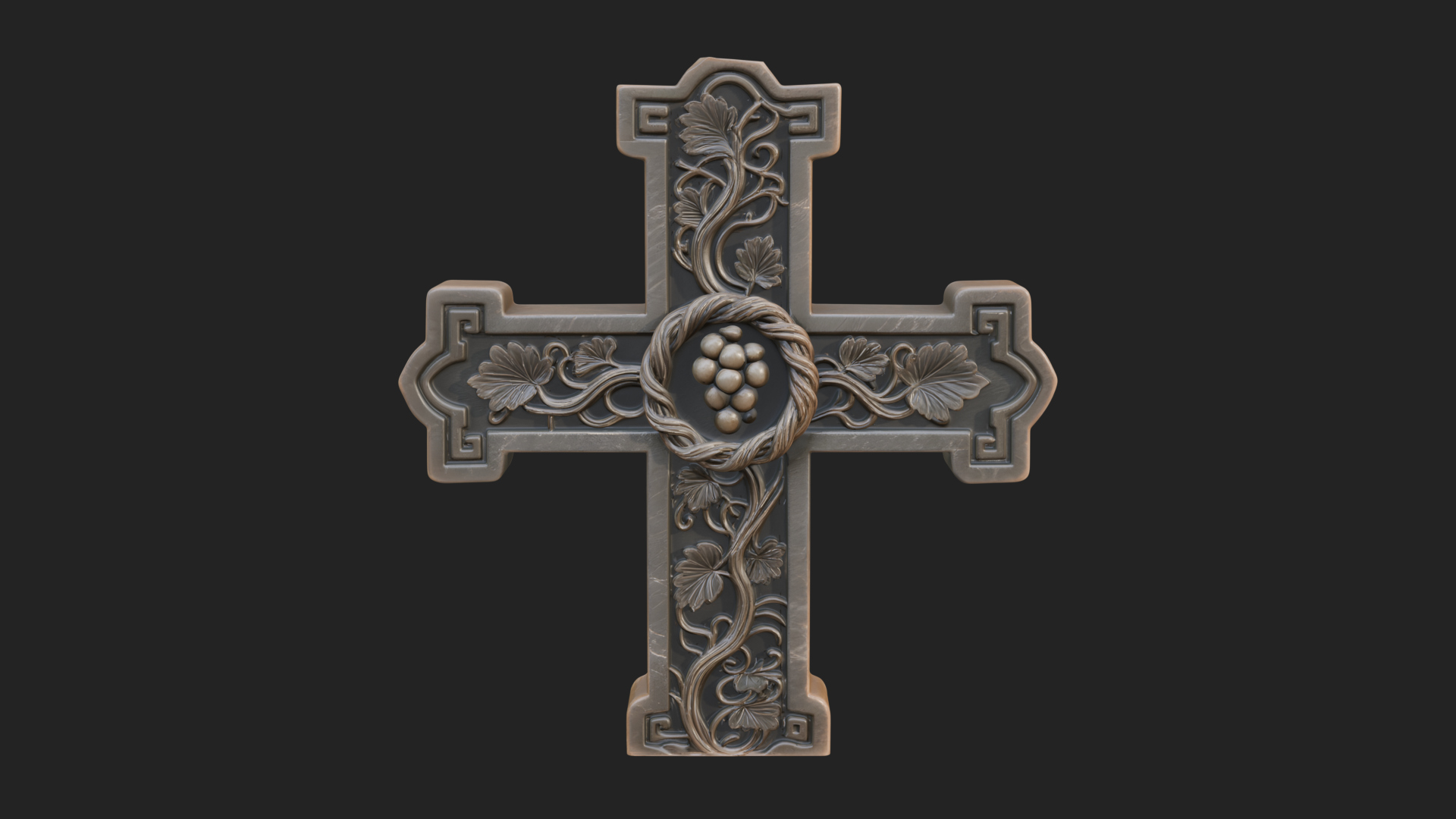 Carved Relief Wall Cross Design 550 3D Print Model 3D Model