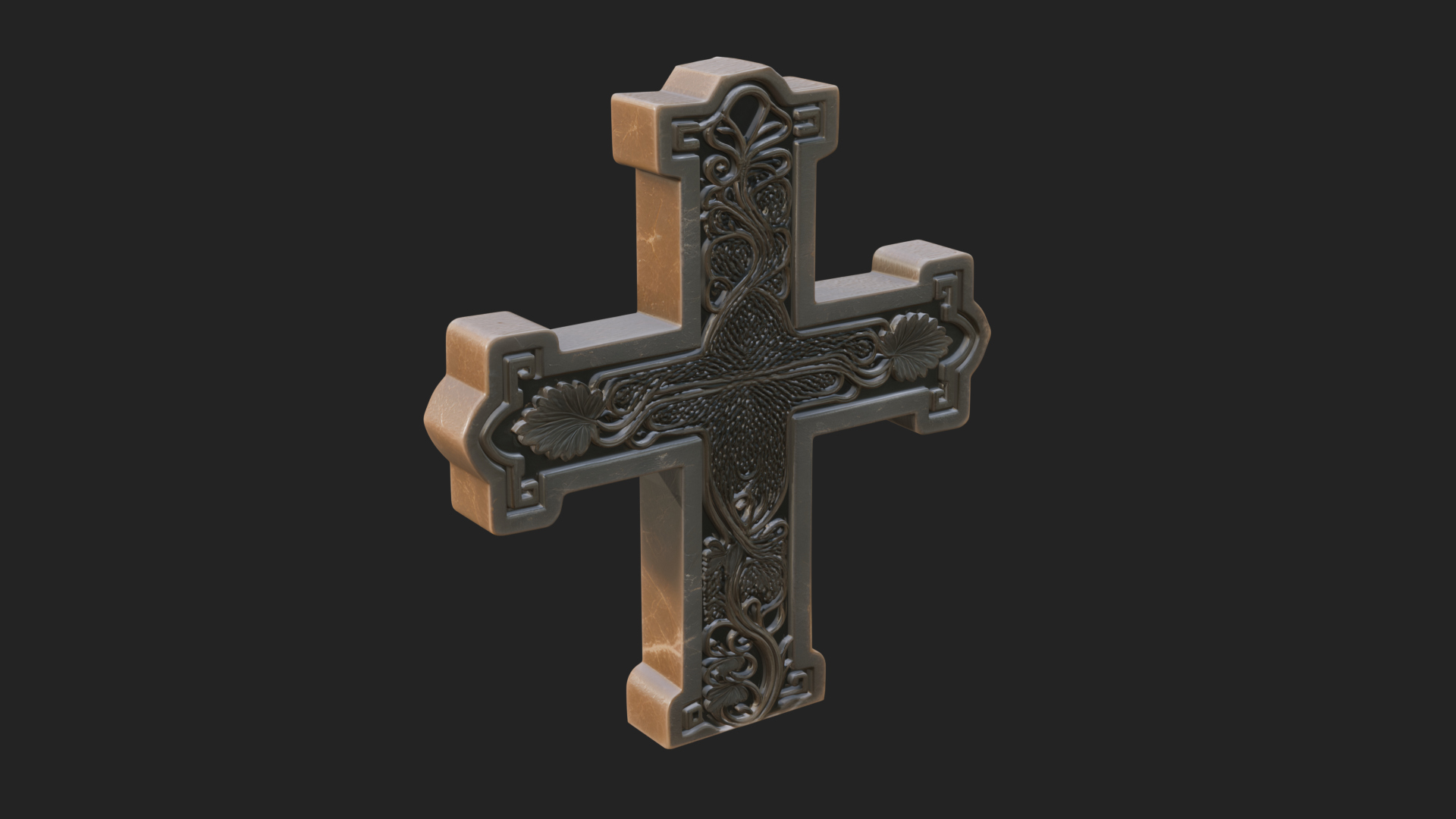 Carved Relief Wall Cross Design 550 3D Print Model 3D Model