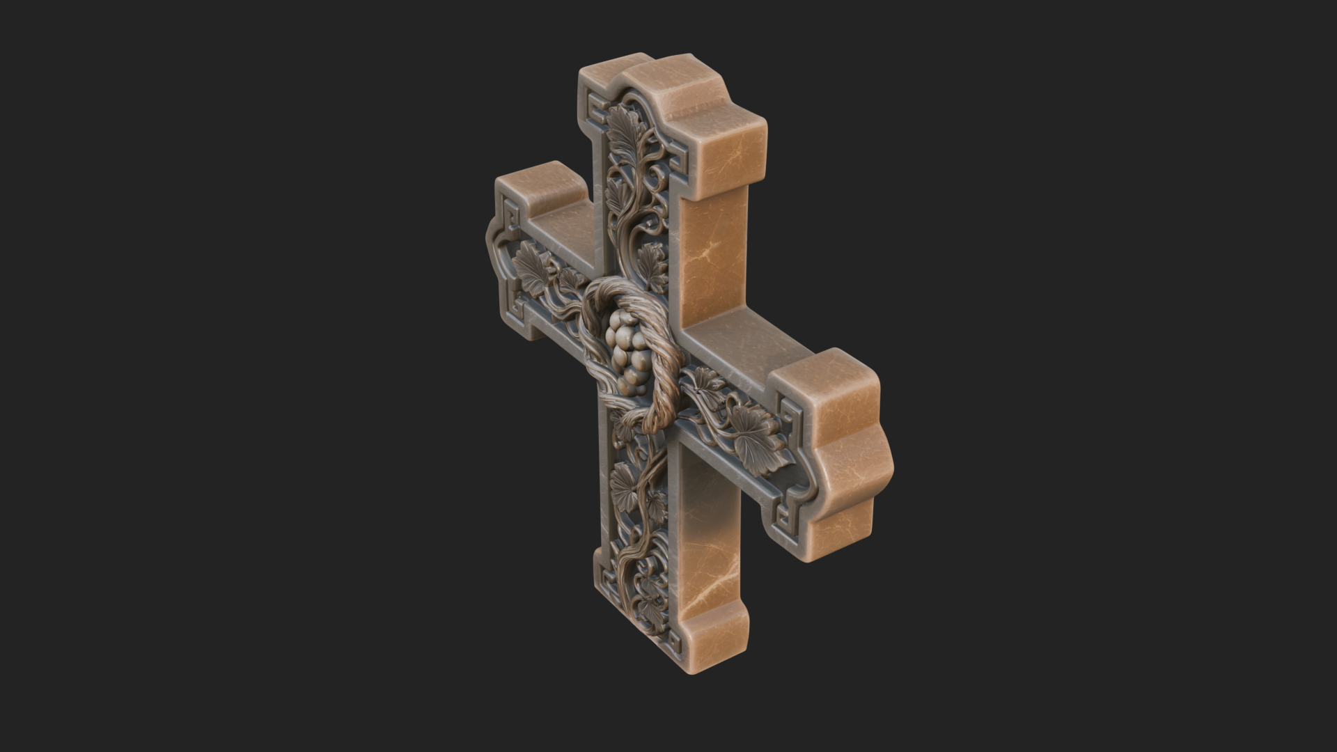 Carved Relief Wall Cross Design 550 3D Print Model 3D Model