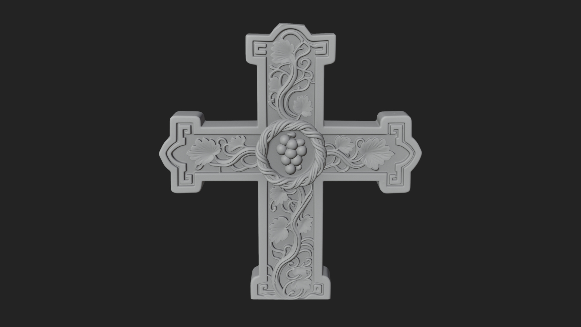 Carved Relief Wall Cross Design 550 3D Print Model 3D Model