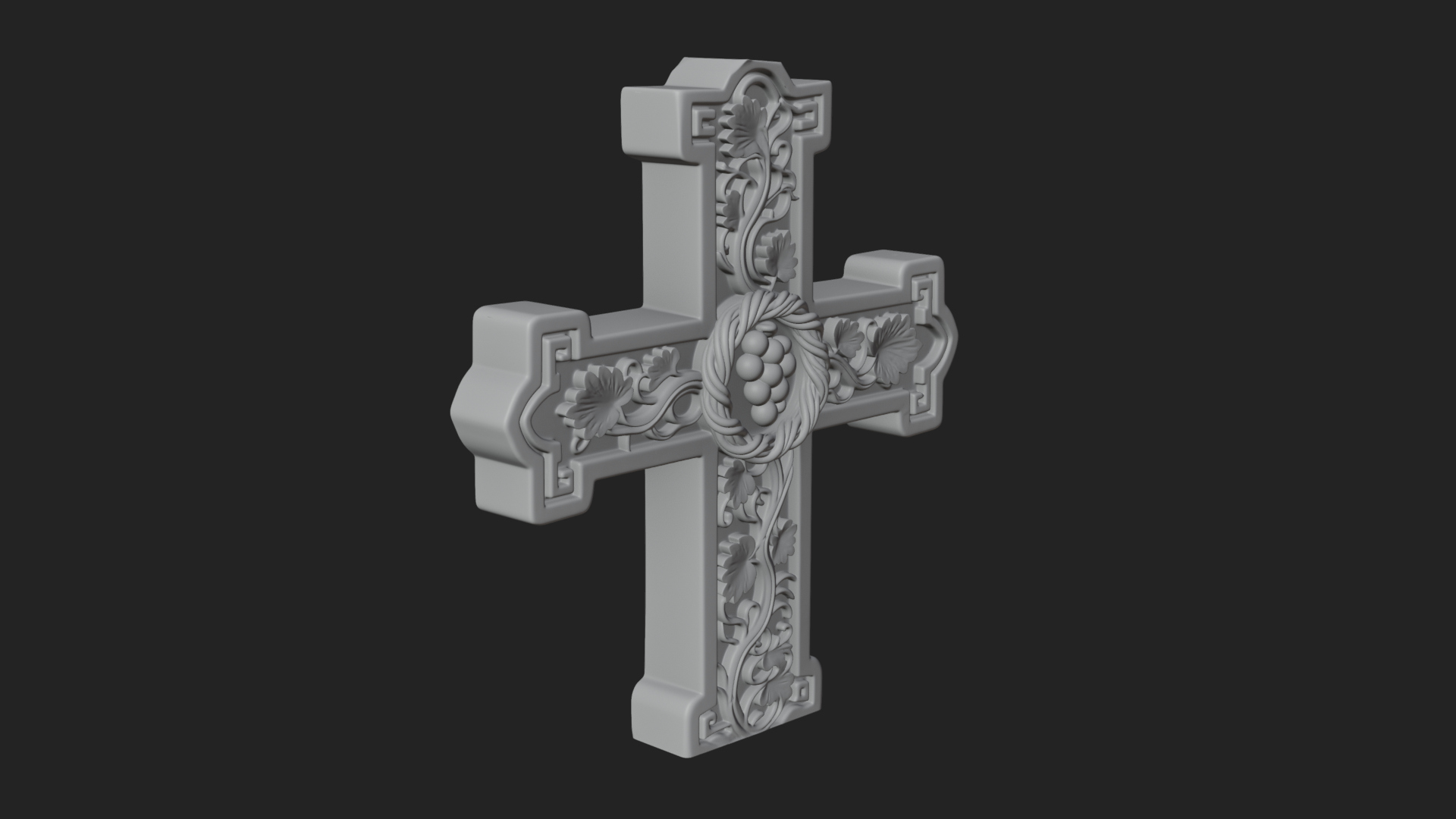 Carved Relief Wall Cross Design 550 3D Print Model 3D Model