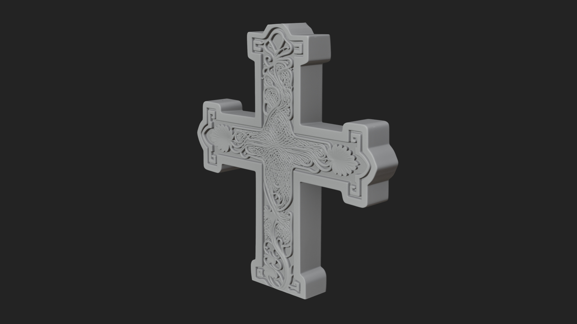 Carved Relief Wall Cross Design 550 3D Print Model 3D Model