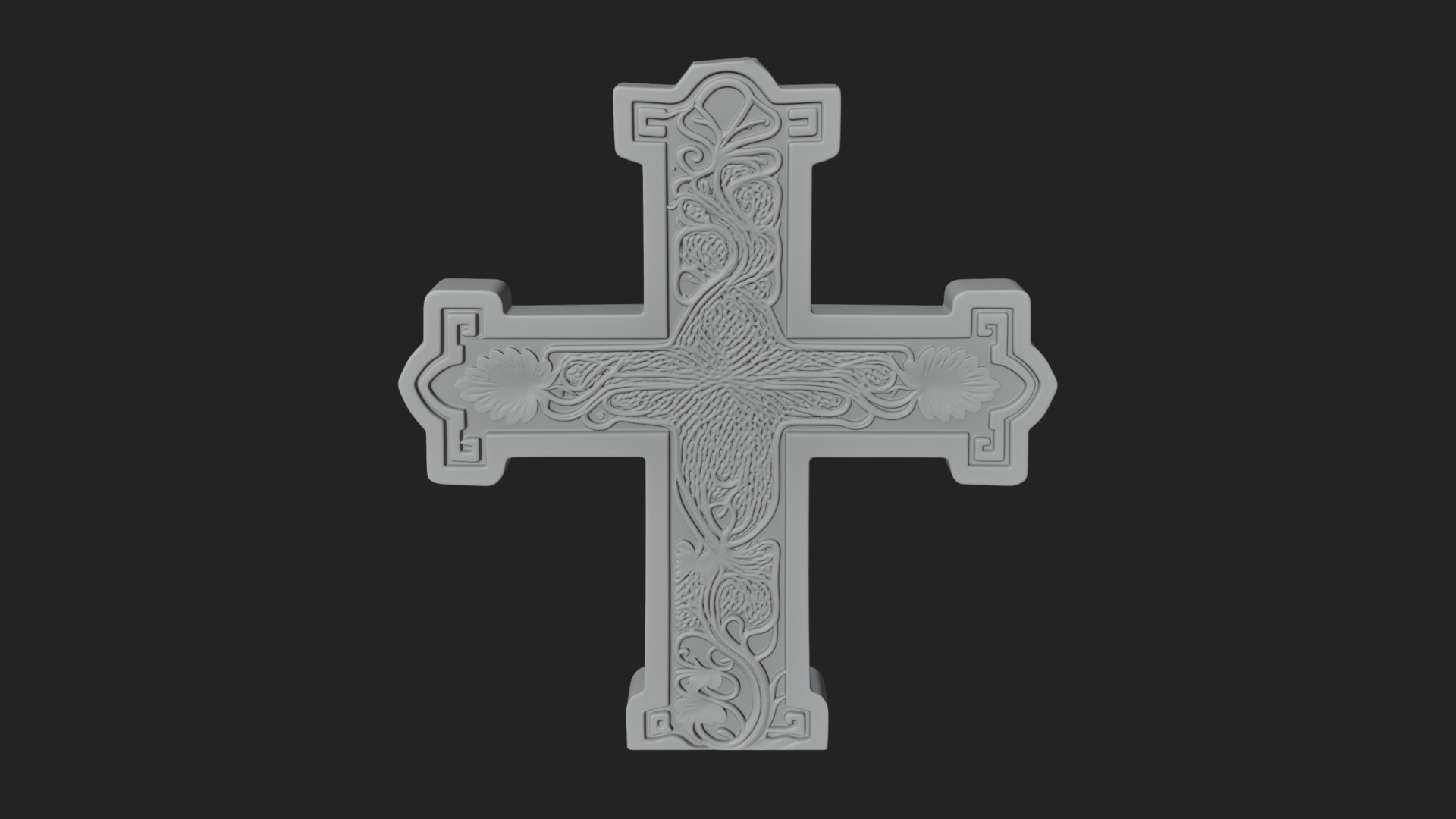 Carved Relief Wall Cross Design 550 3D Print Model 3D Model