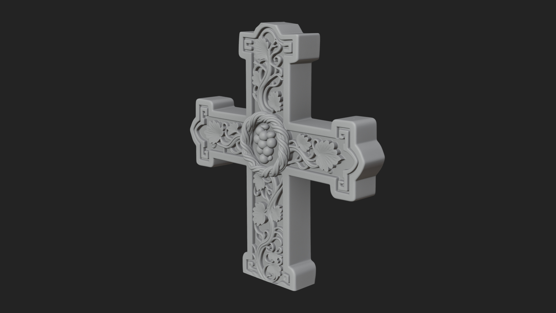 Carved Relief Wall Cross Design 550 3D Print Model 3D Model