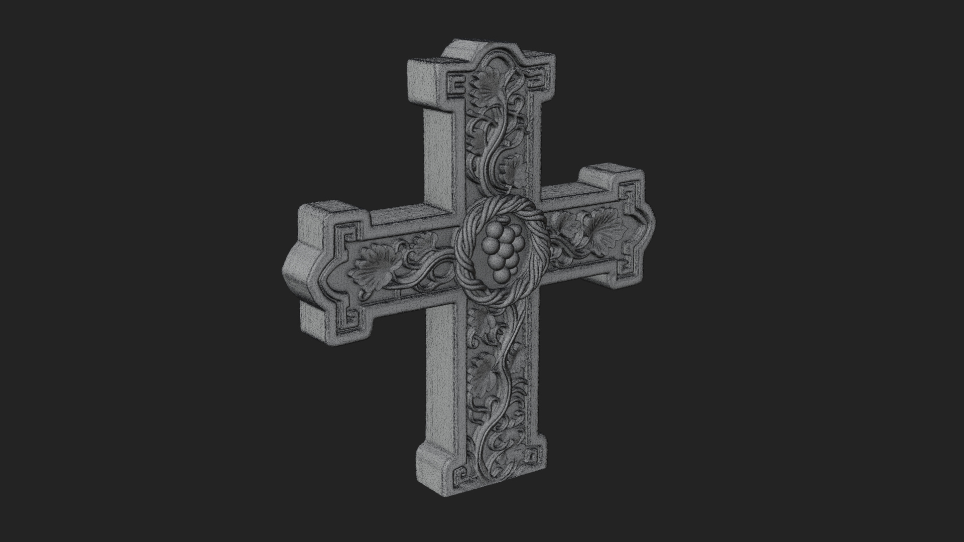 Carved Relief Wall Cross Design 550 3D Print Model 3D Model