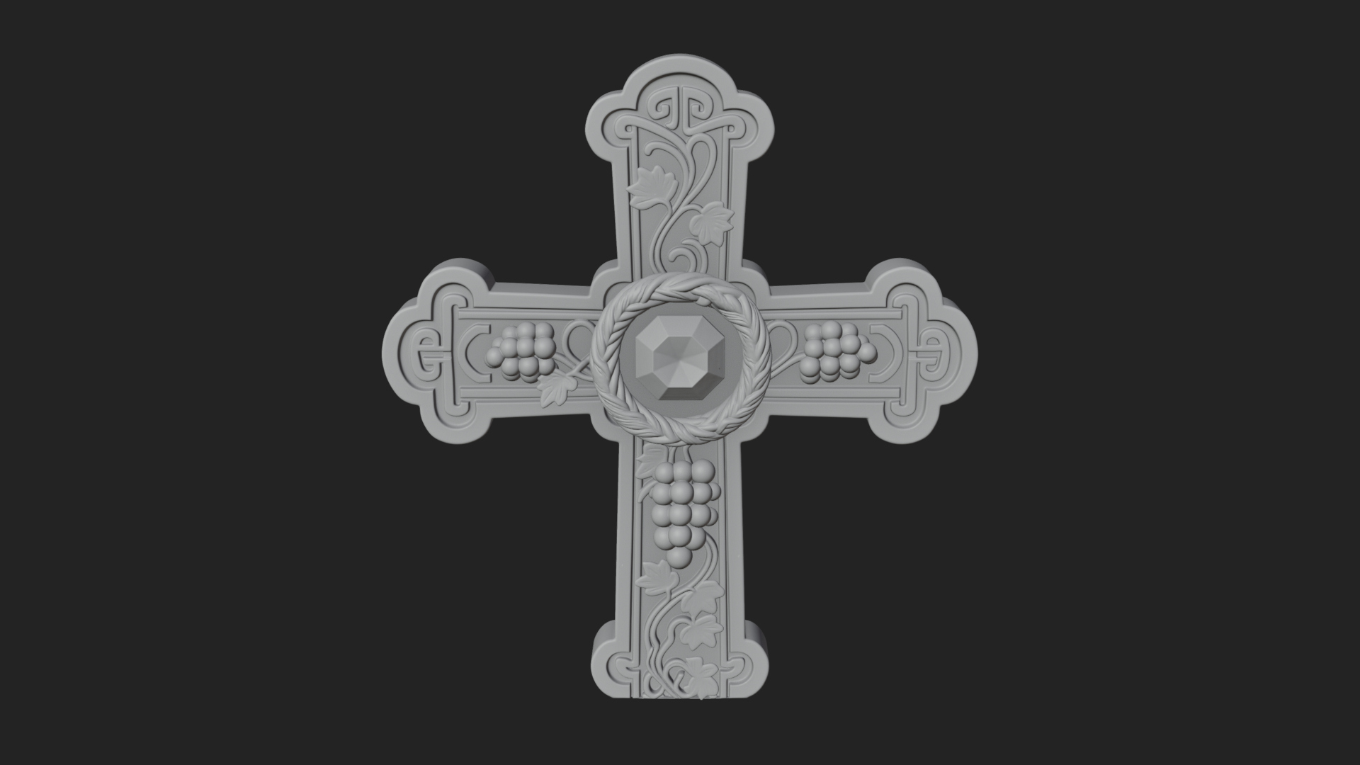 Carved Relief Wall Cross Design 551 3D Print Model 3D Model