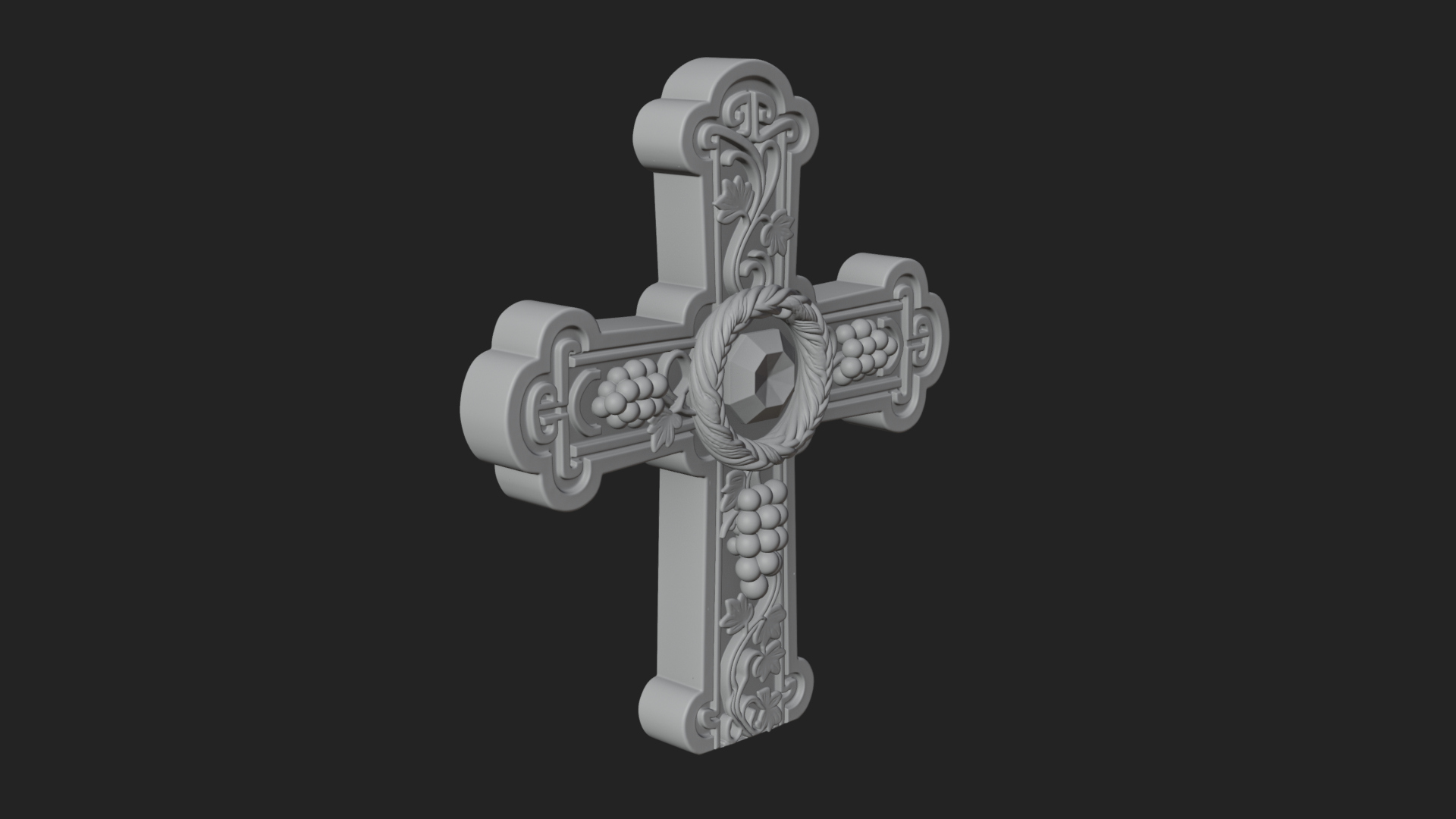 Carved Relief Wall Cross Design 551 3D Print Model 3D Model