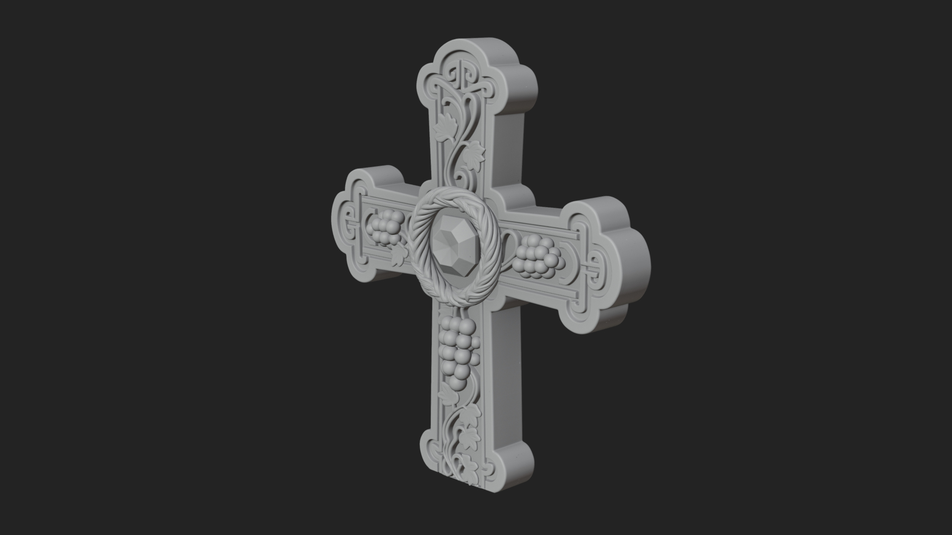 Carved Relief Wall Cross Design 551 3D Print Model 3D Model