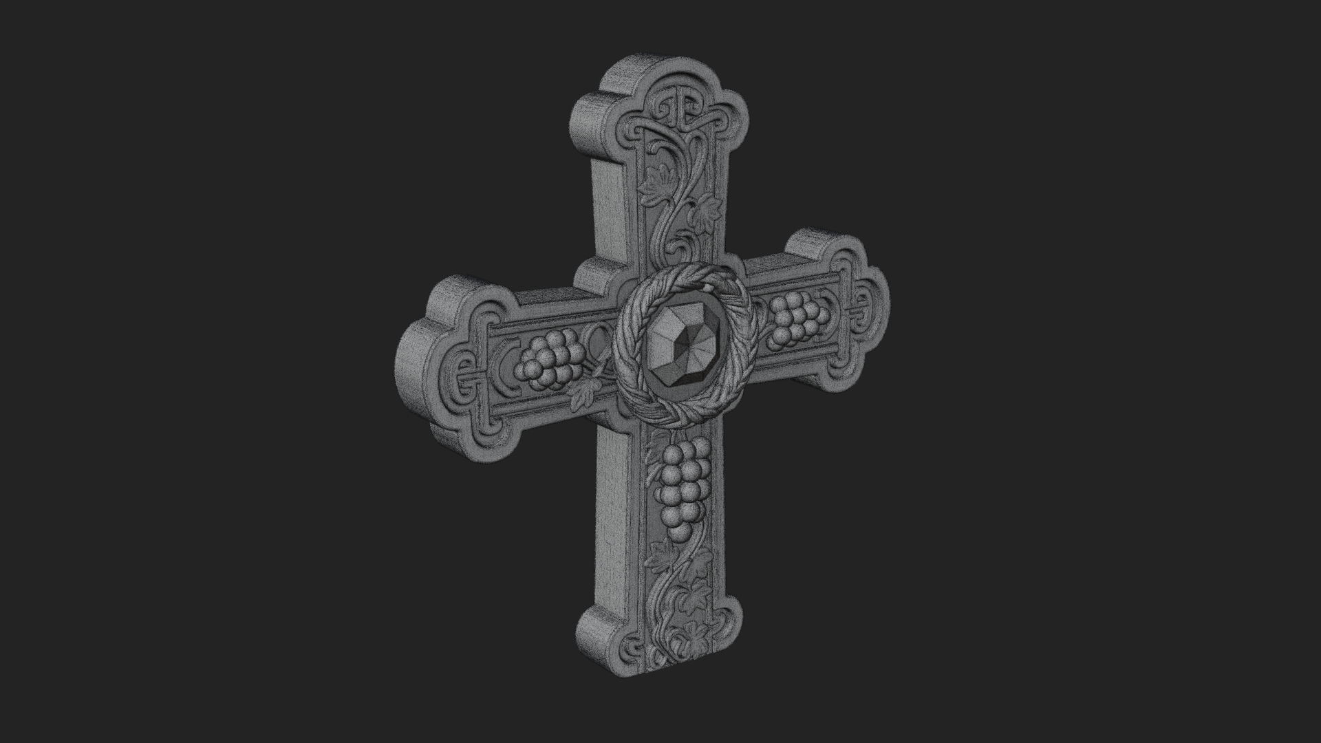 Carved Relief Wall Cross Design 551 3D Print Model 3D Model