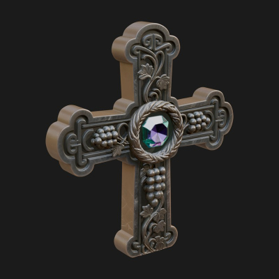 Carved Relief Wall Cross Design 551 3D Print Model