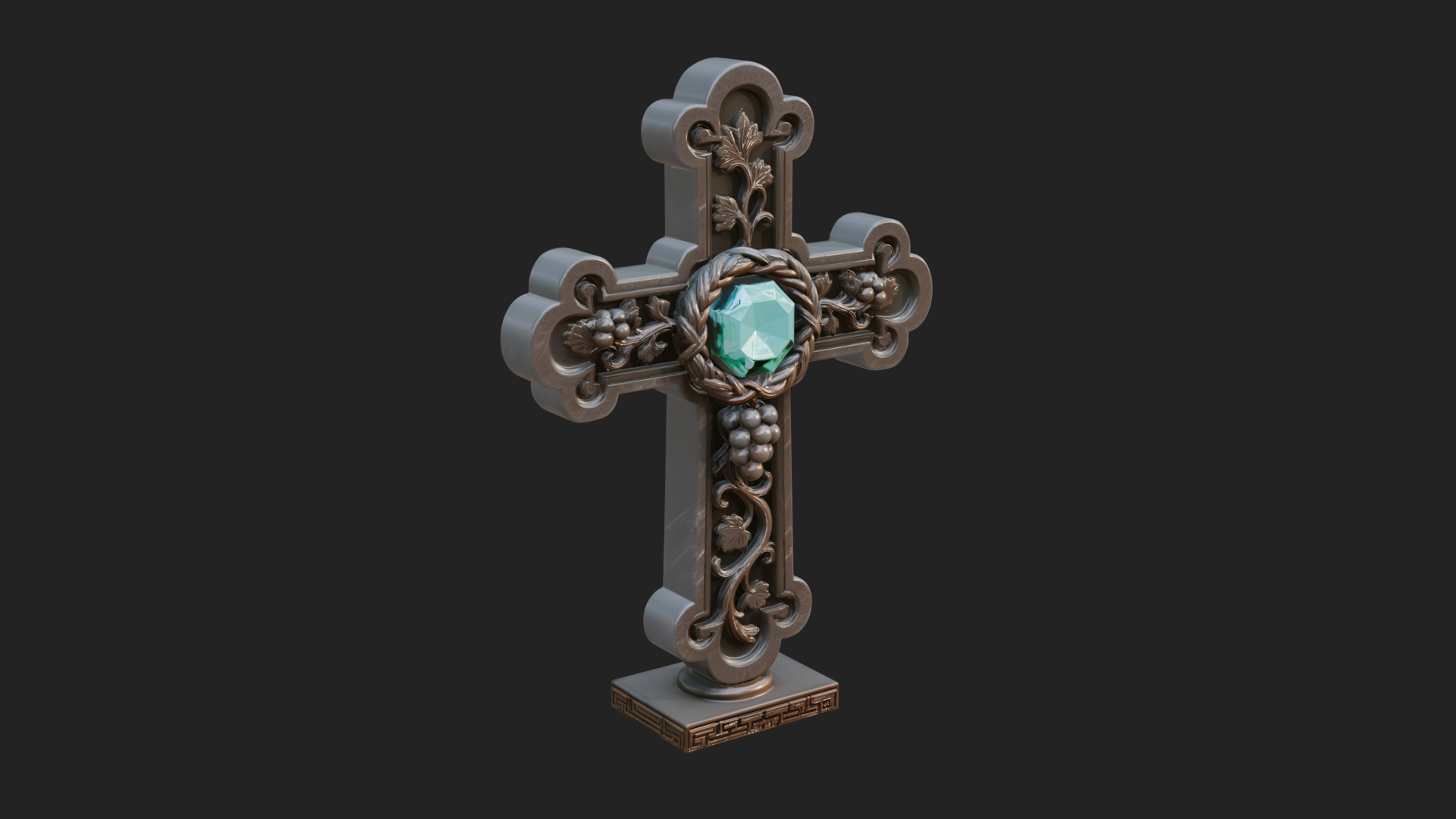 Carved Relief Wall Cross Design 552 3D Print Model 3D Model