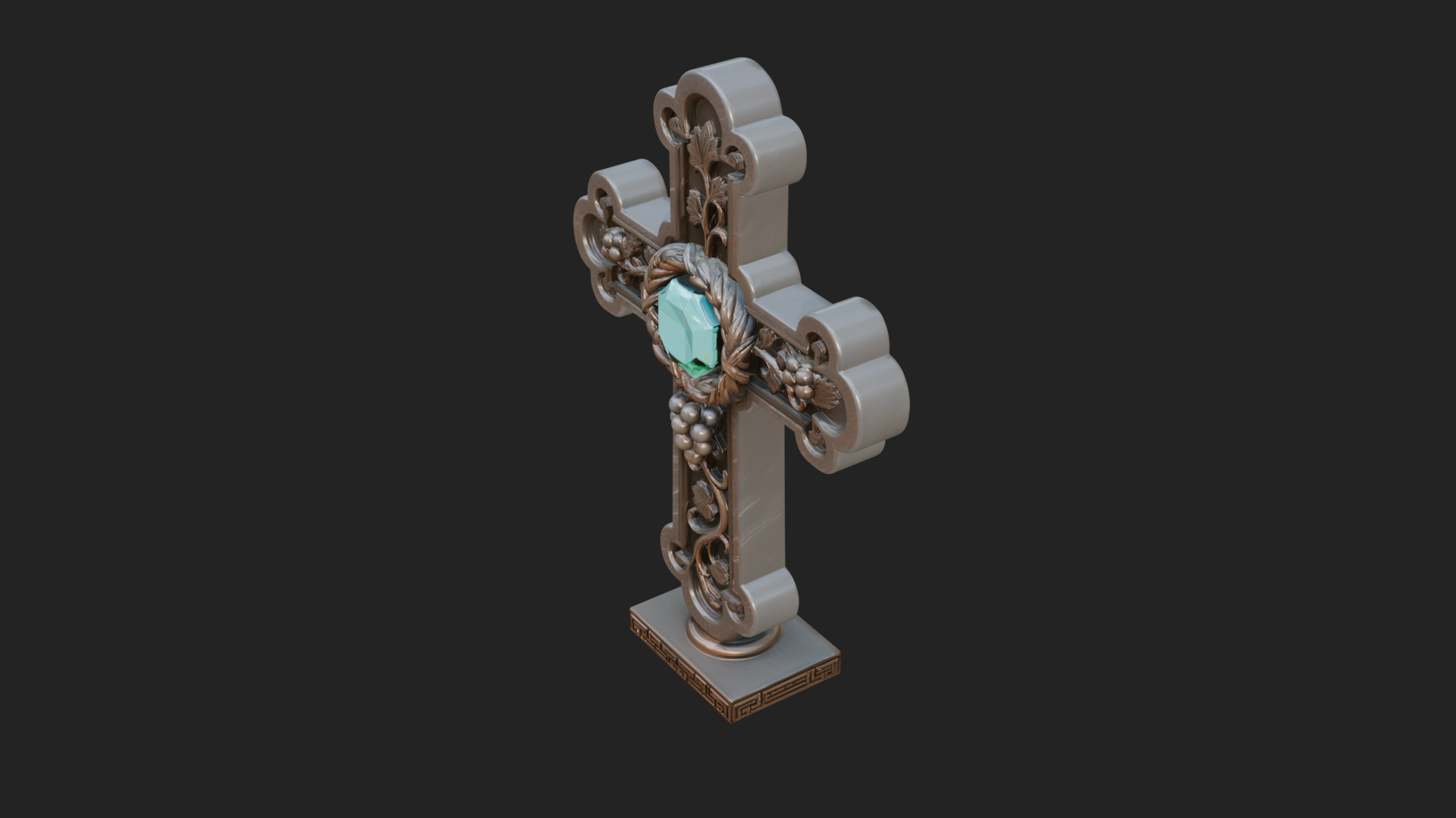 Carved Relief Wall Cross Design 552 3D Print Model 3D Model