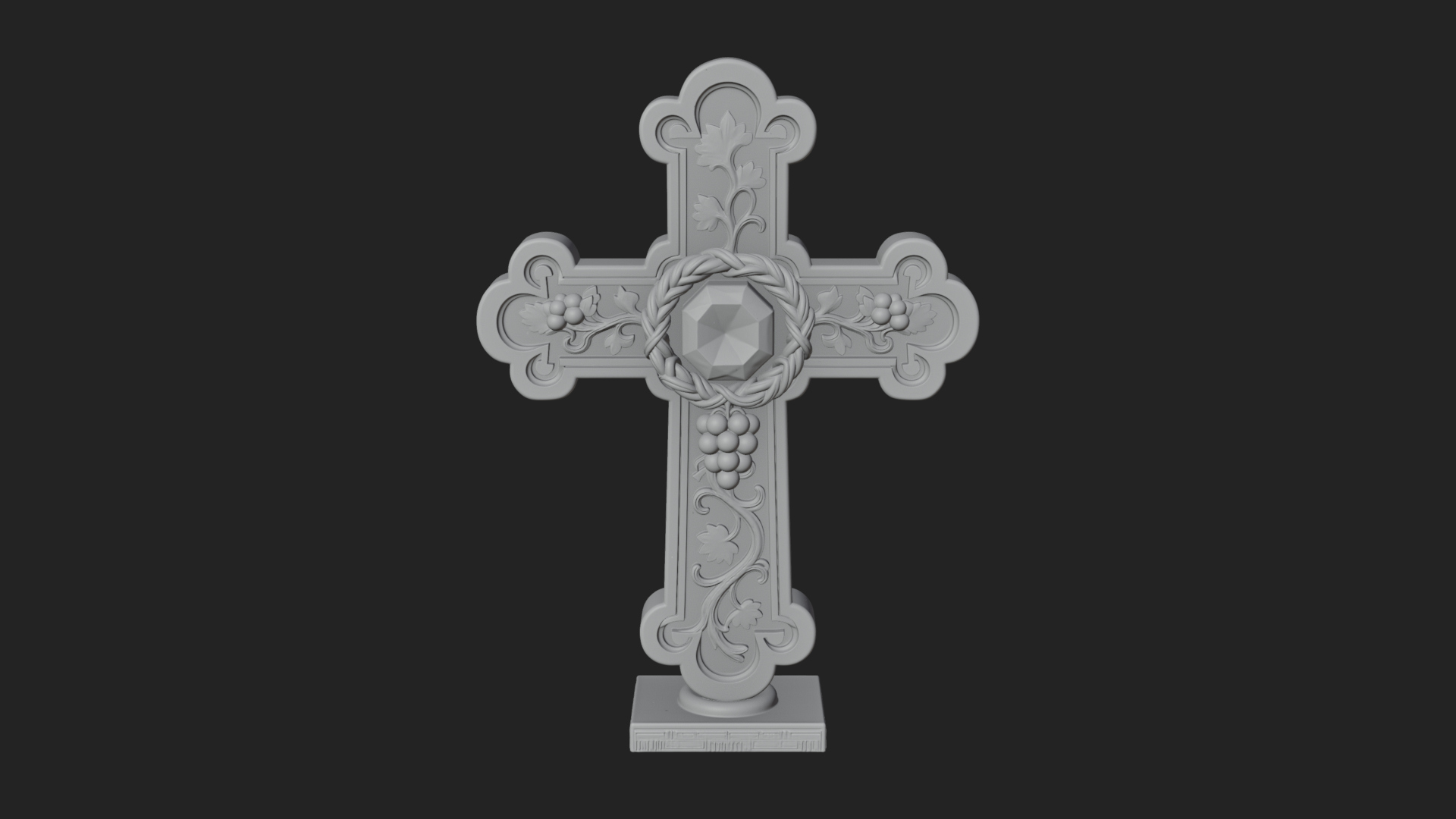 Carved Relief Wall Cross Design 552 3D Print Model 3D Model