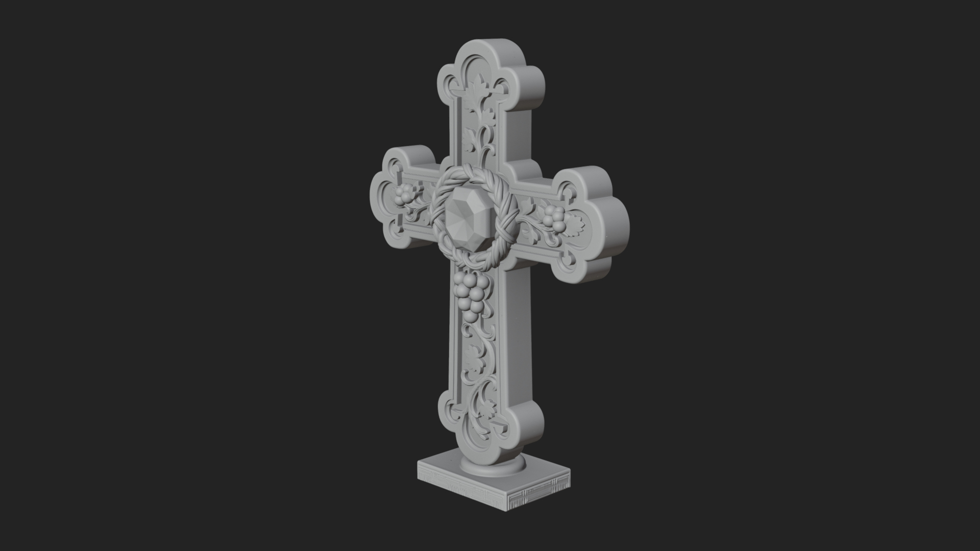 Carved Relief Wall Cross Design 552 3D Print Model 3D Model