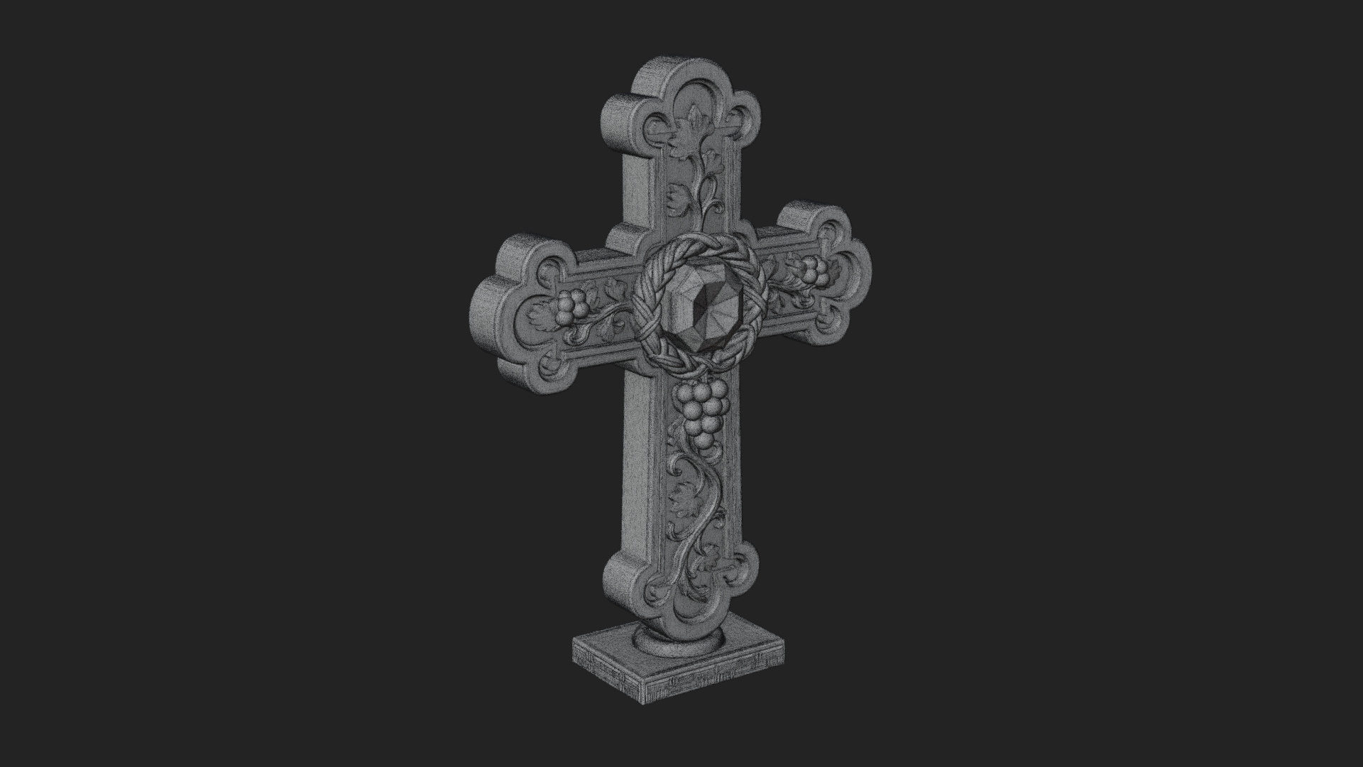 Carved Relief Wall Cross Design 552 3D Print Model 3D Model