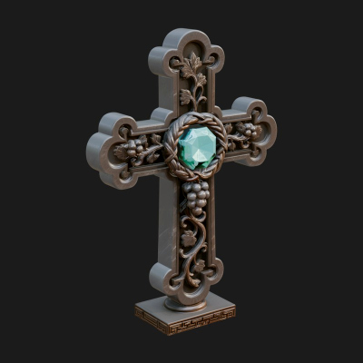 Carved Relief Wall Cross Design 552 3D Print Model