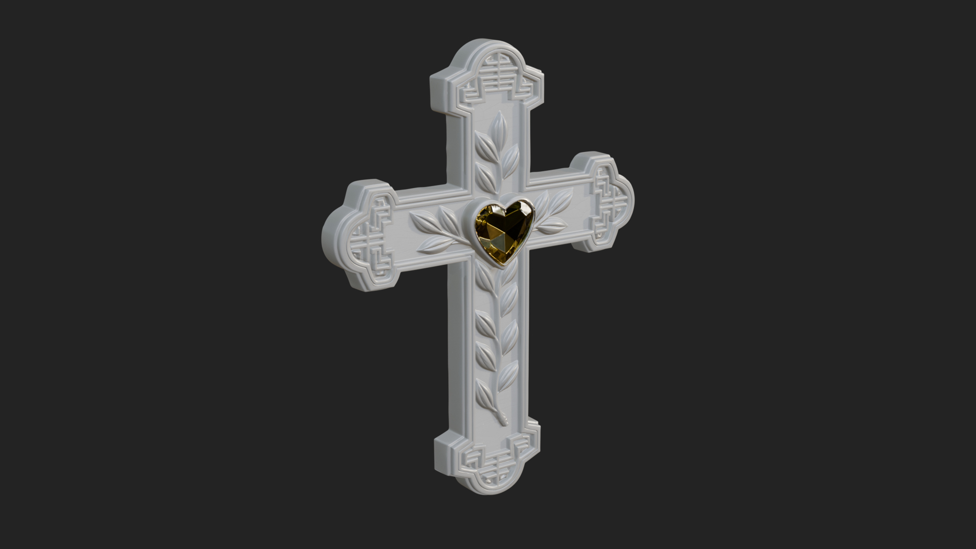 Carved Relief Wall Cross Design 554 3D Print Model 3D Model