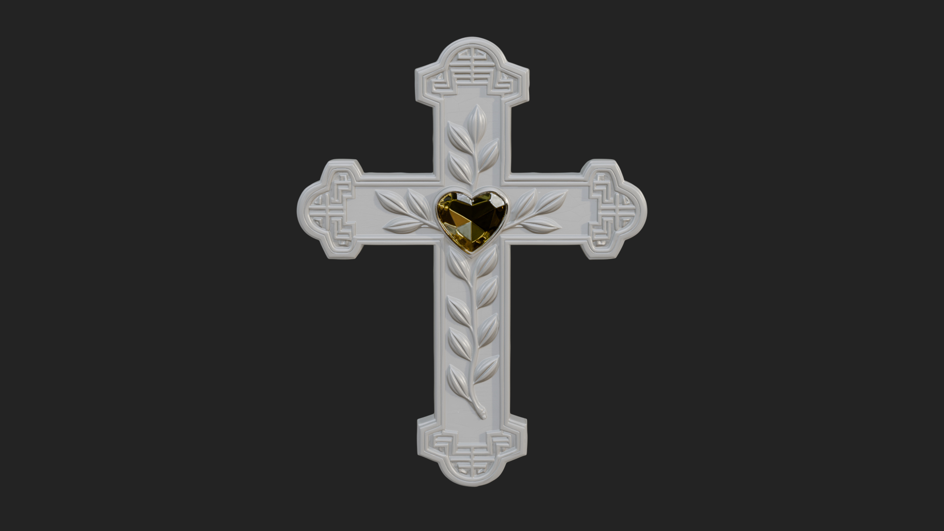 Carved Relief Wall Cross Design 554 3D Print Model 3D Model
