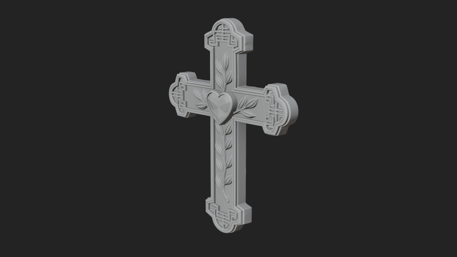 Carved Relief Wall Cross Design 554 3D Print Model 3D Model