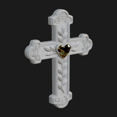Carved Relief Wall Cross Design 554 3D Print Model