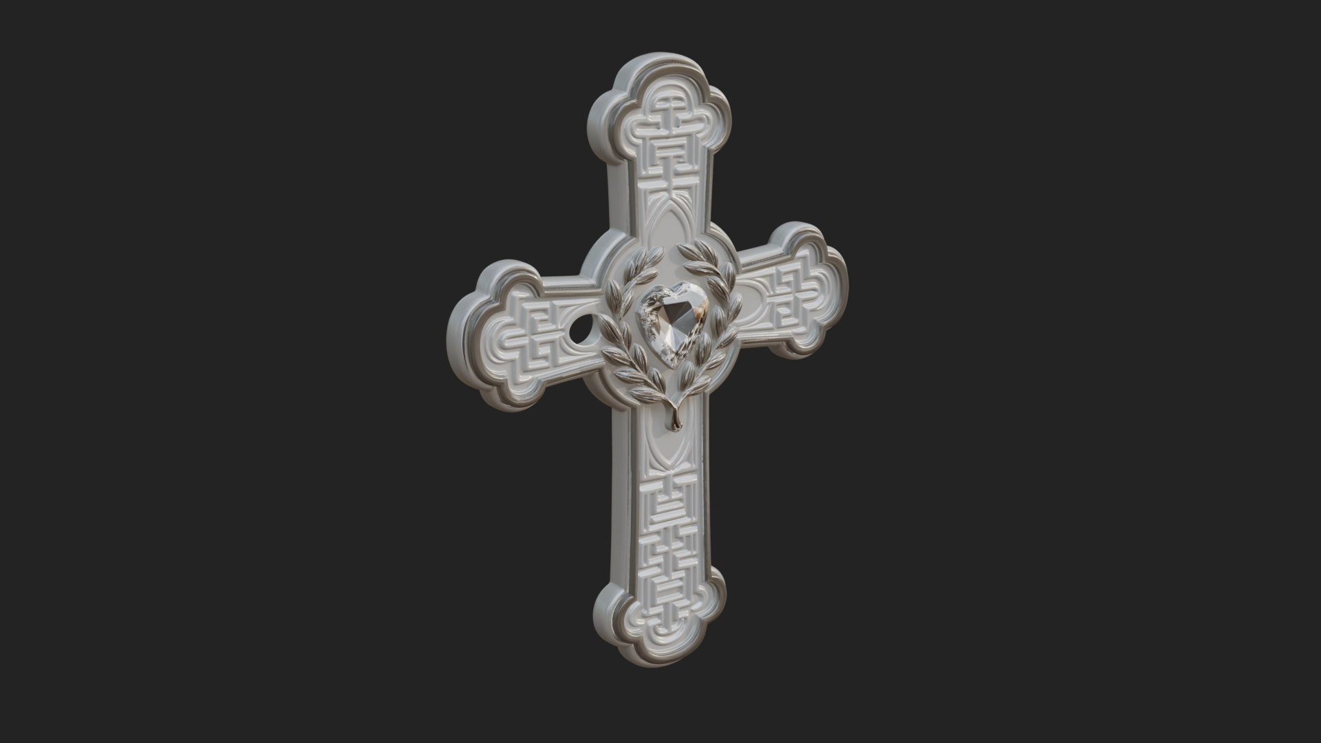 Carved Relief Wall Cross Design 555 3D Print Model 3D Model