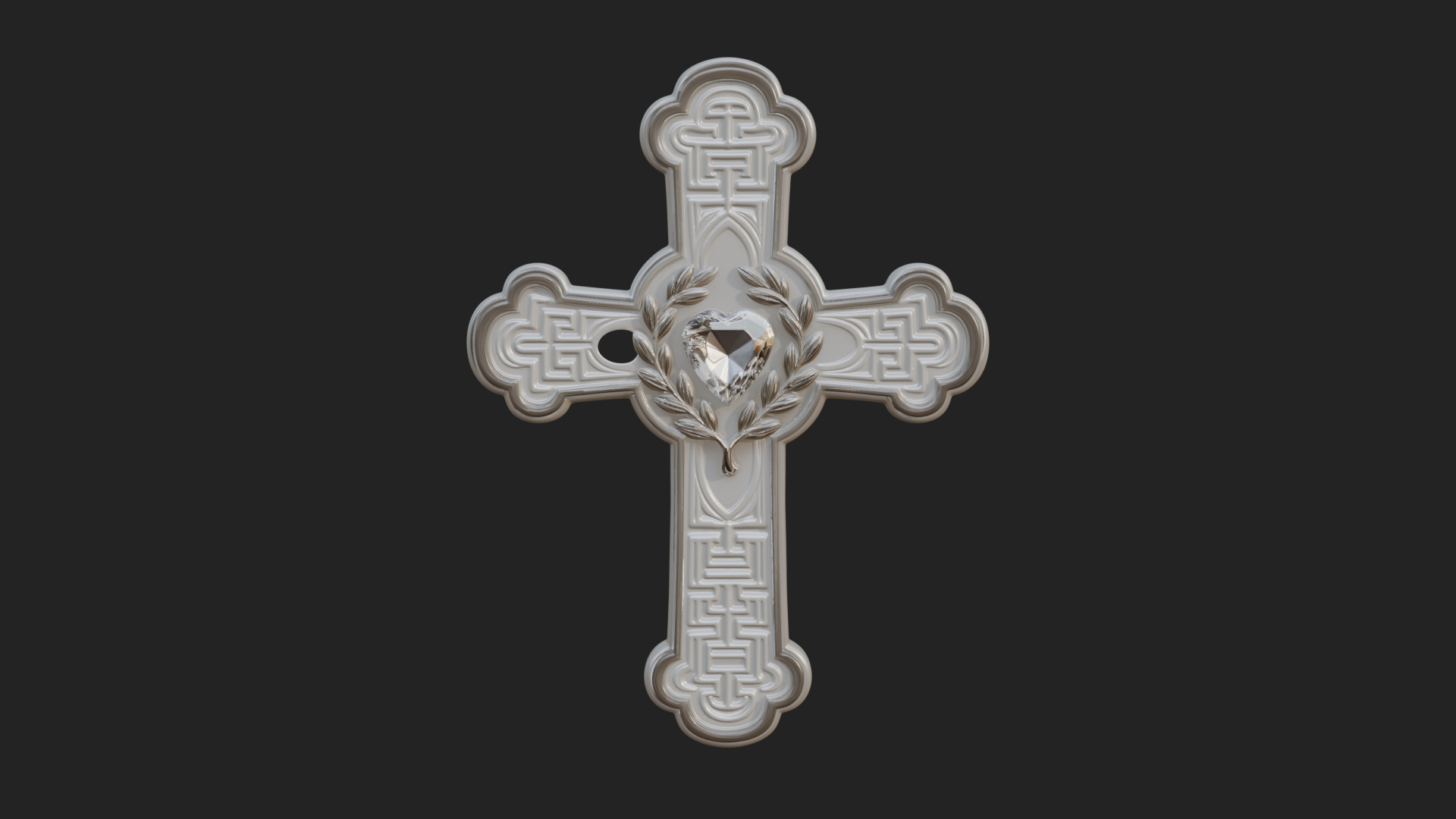 Carved Relief Wall Cross Design 555 3D Print Model 3D Model