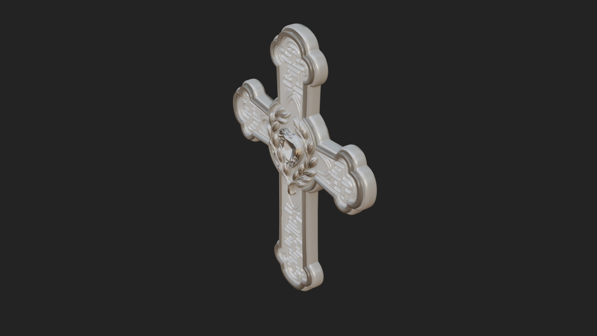 Carved Relief Wall Cross Design 555 3D Print Model 3D Model
