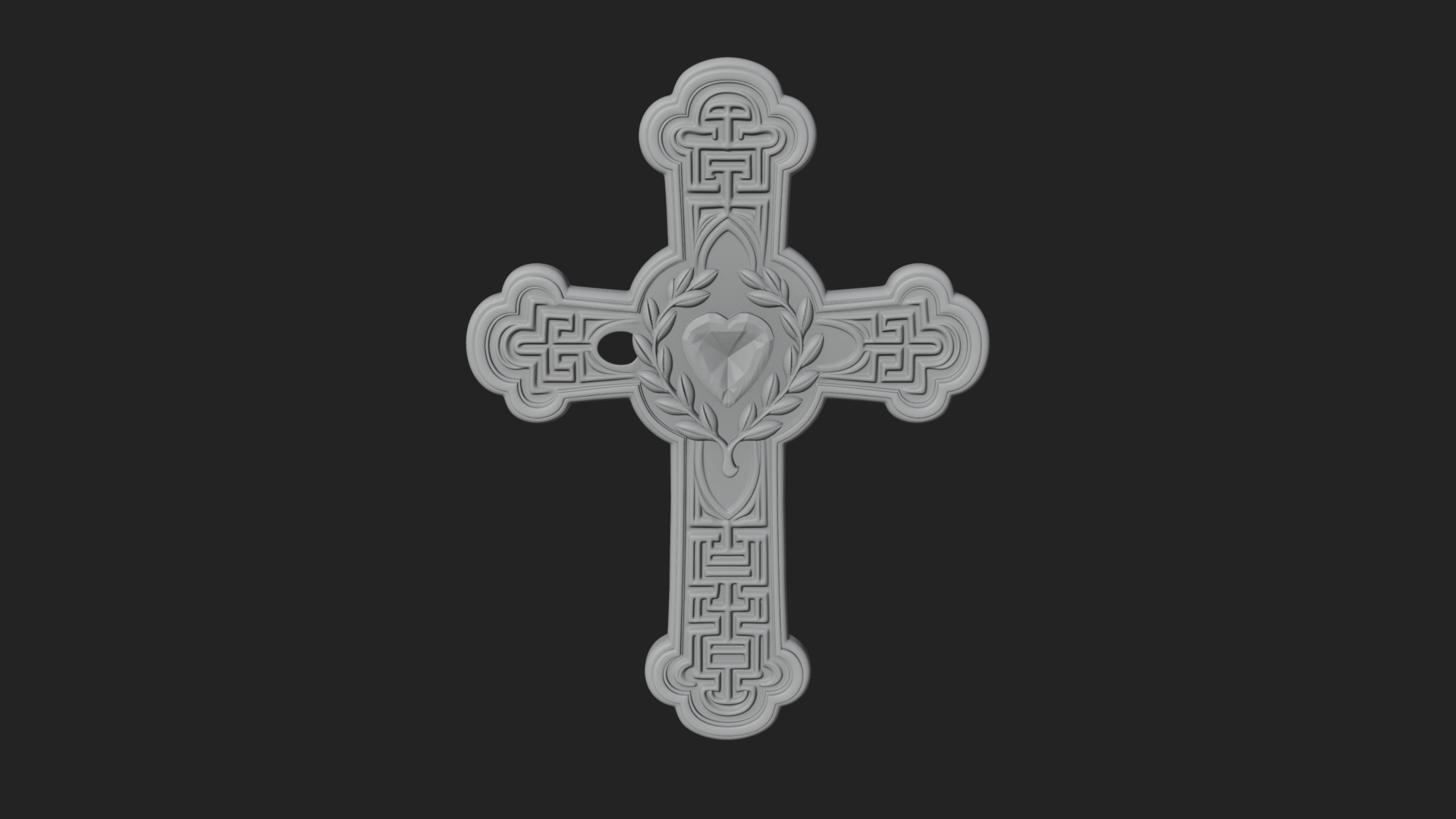 Carved Relief Wall Cross Design 555 3D Print Model 3D Model