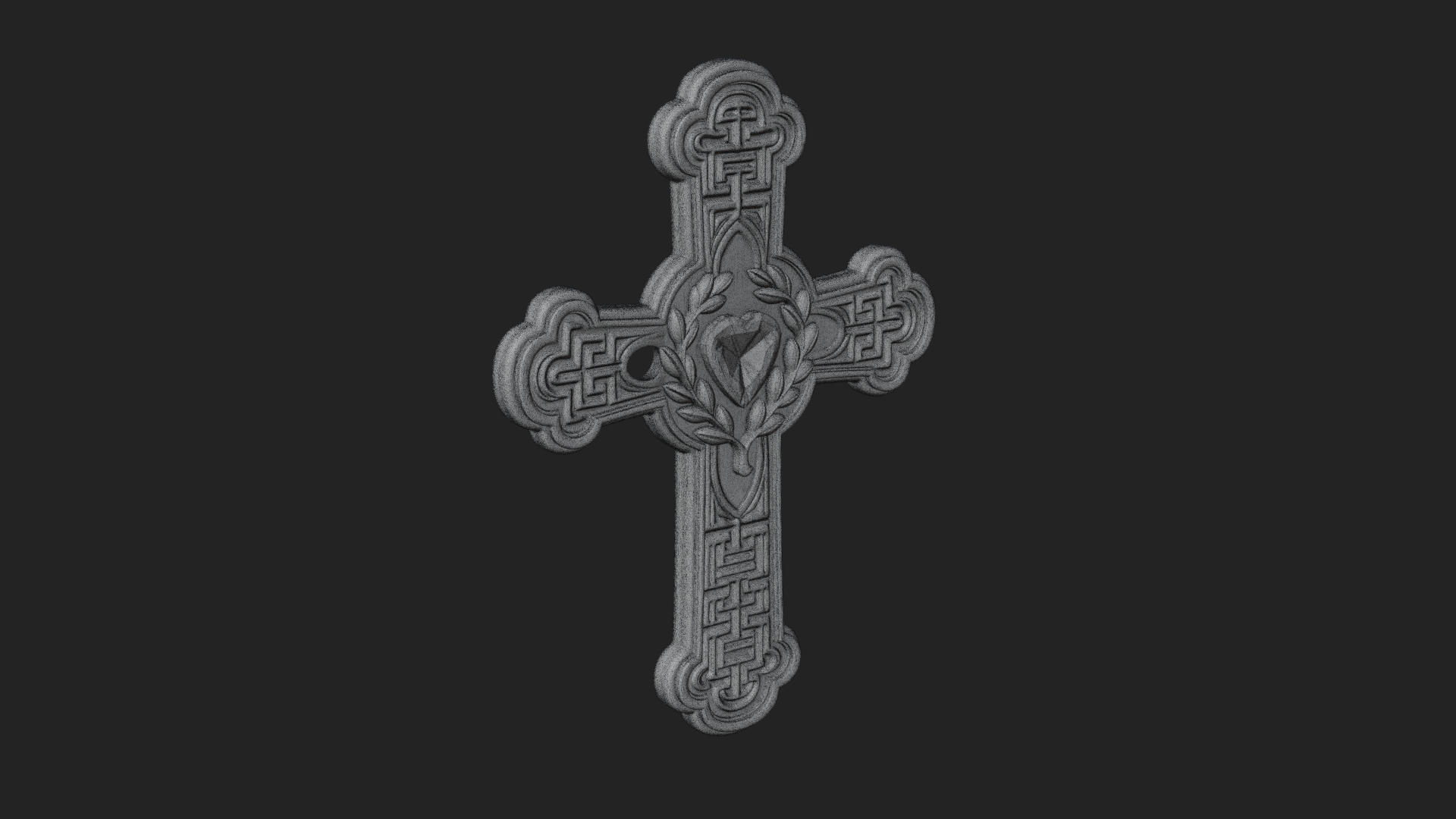 Carved Relief Wall Cross Design 555 3D Print Model 3D Model