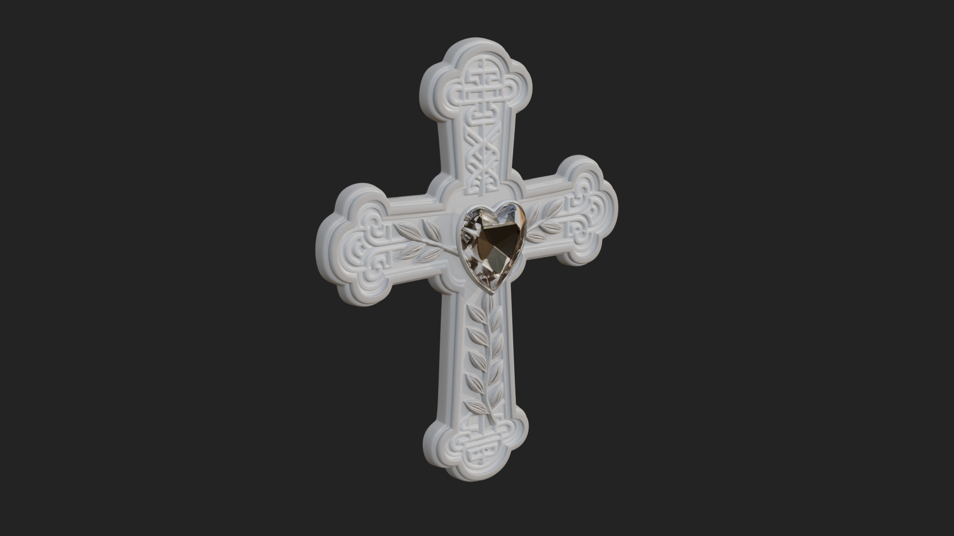 Carved Relief Wall Cross Design 556 3D Print Model 3D Model