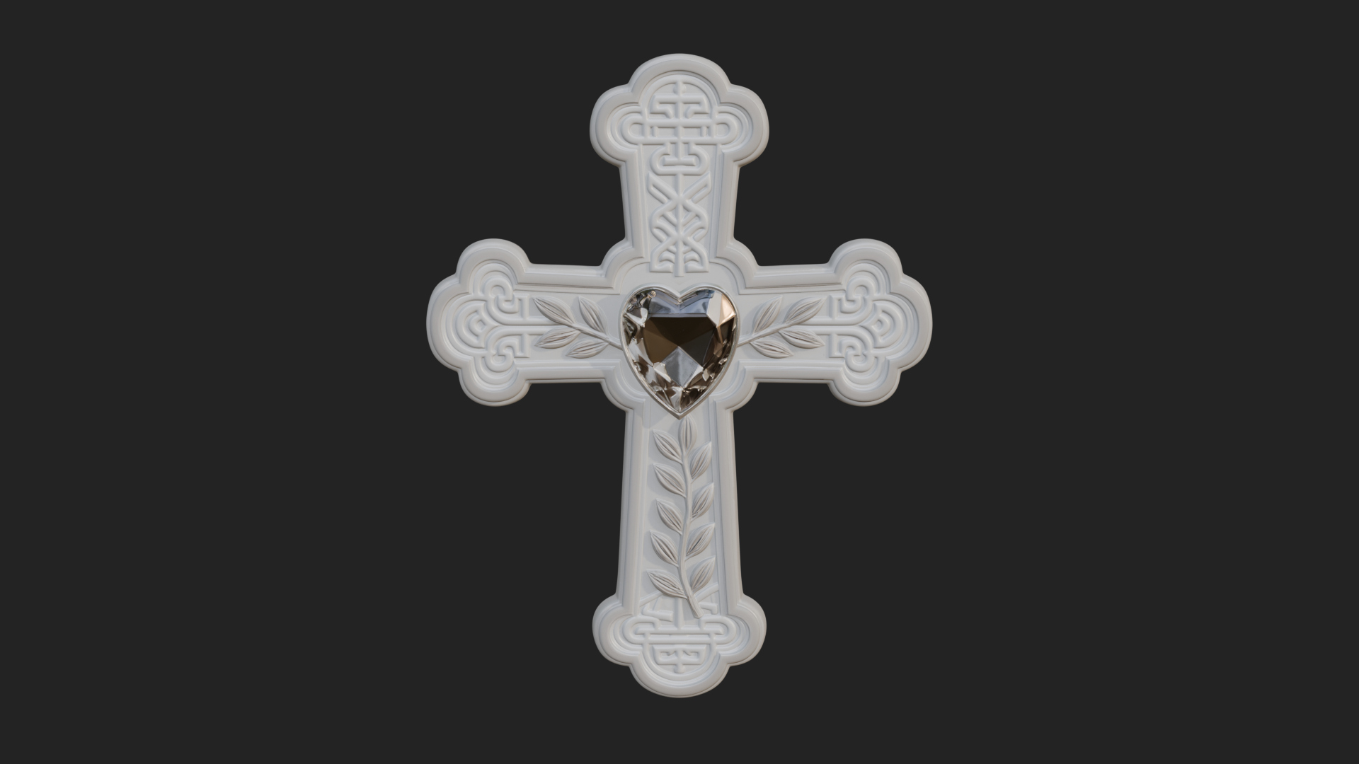 Carved Relief Wall Cross Design 556 3D Print Model 3D Model