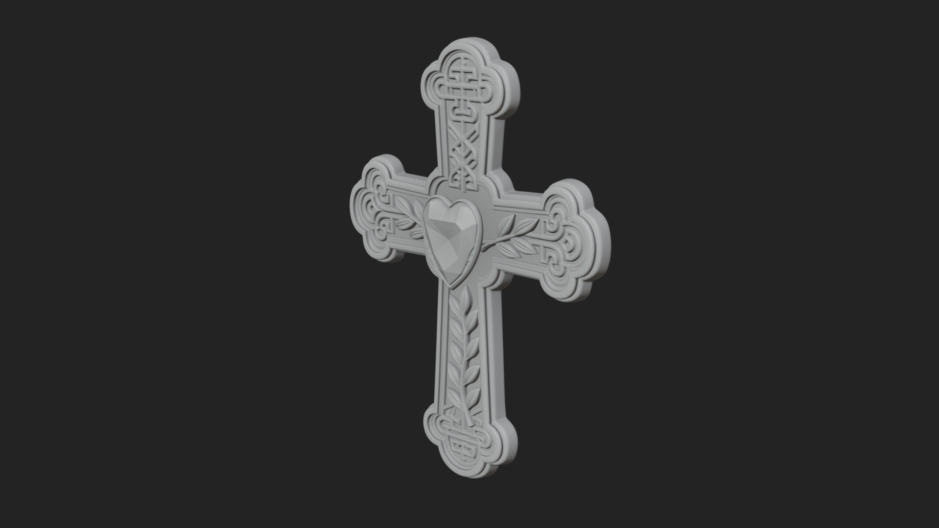 Carved Relief Wall Cross Design 556 3D Print Model 3D Model