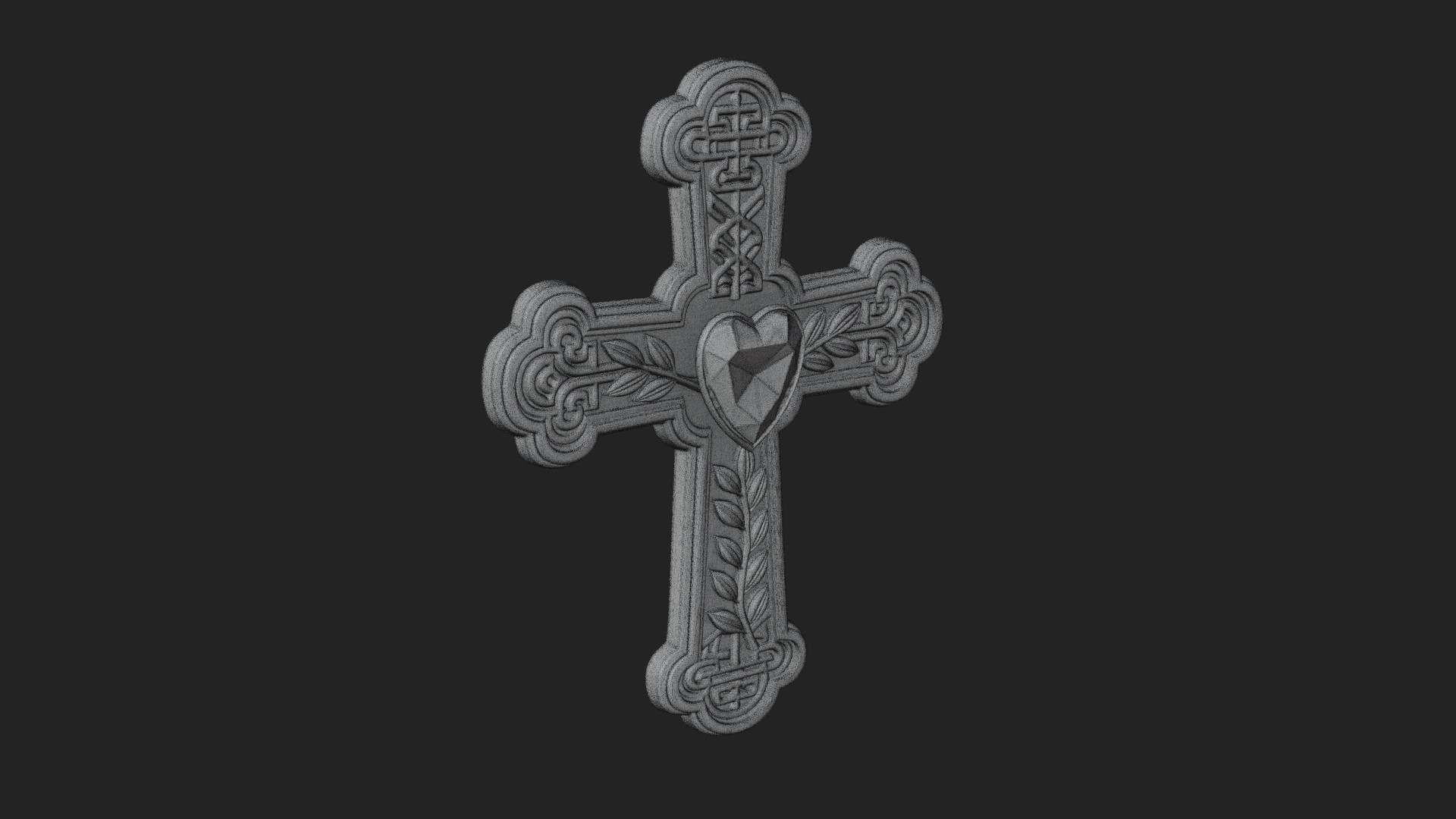 Carved Relief Wall Cross Design 556 3D Print Model 3D Model