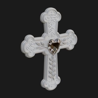 Carved Relief Wall Cross Design 556 3D Print Model