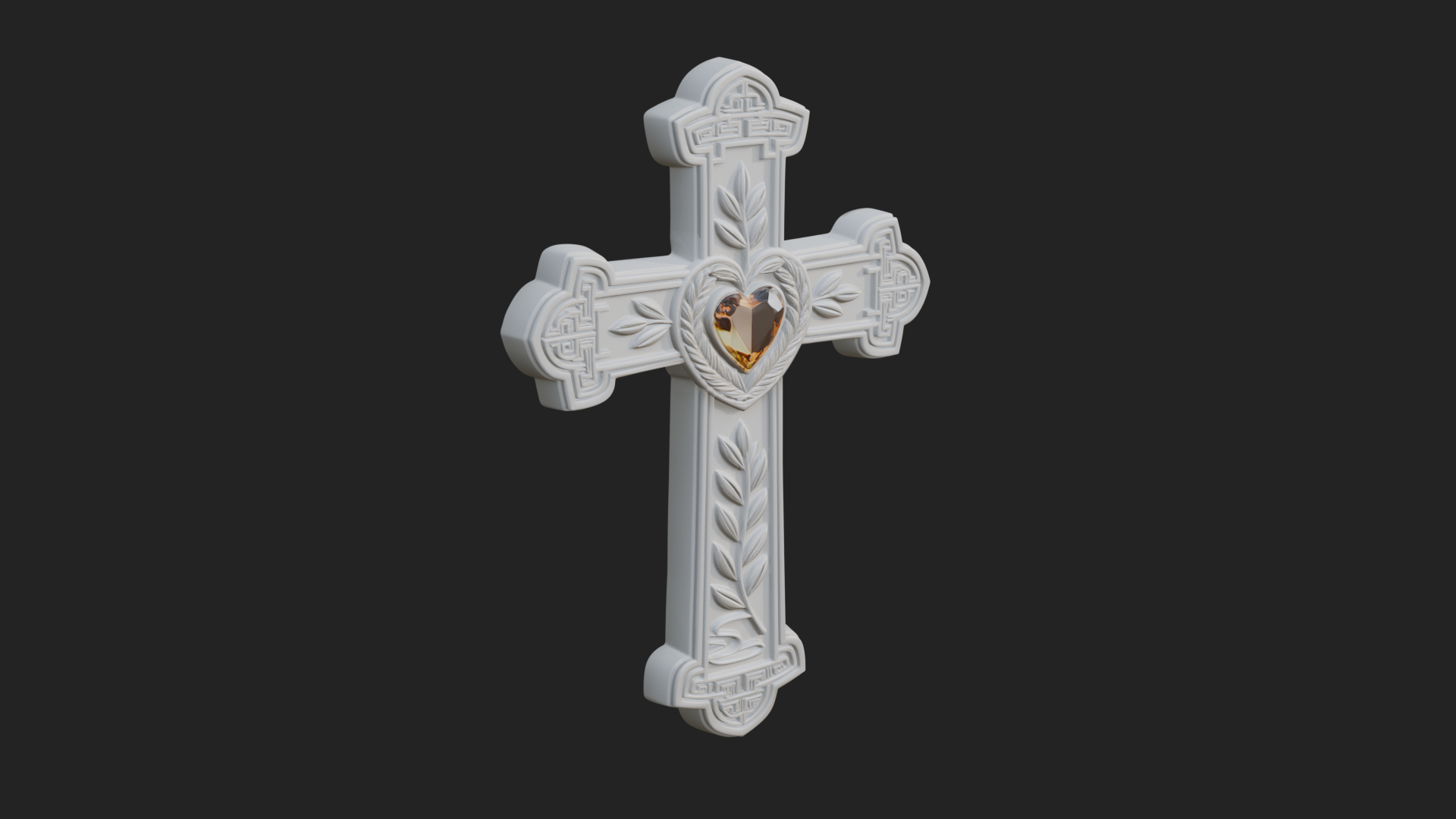 Carved Relief Wall Cross Design 557 3D Print Model 3D Model