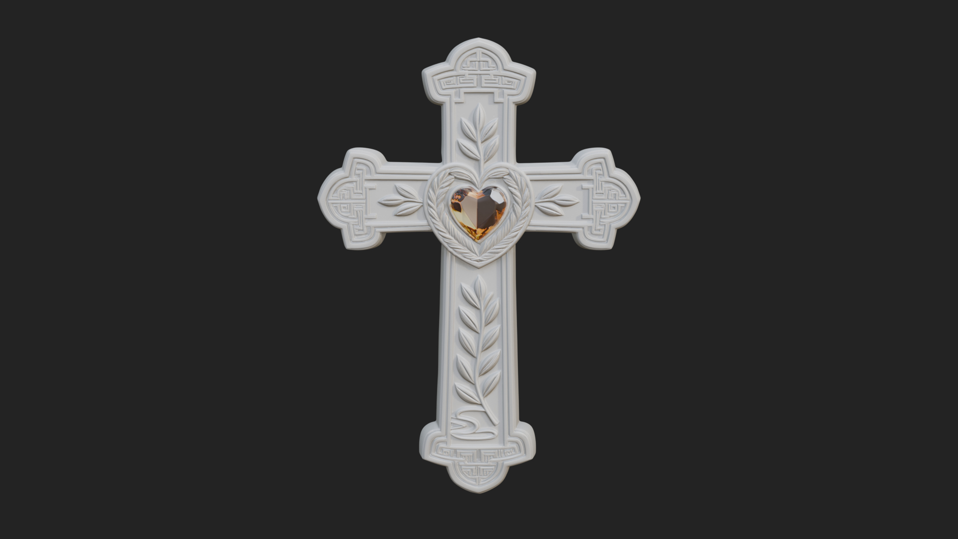 Carved Relief Wall Cross Design 557 3D Print Model 3D Model