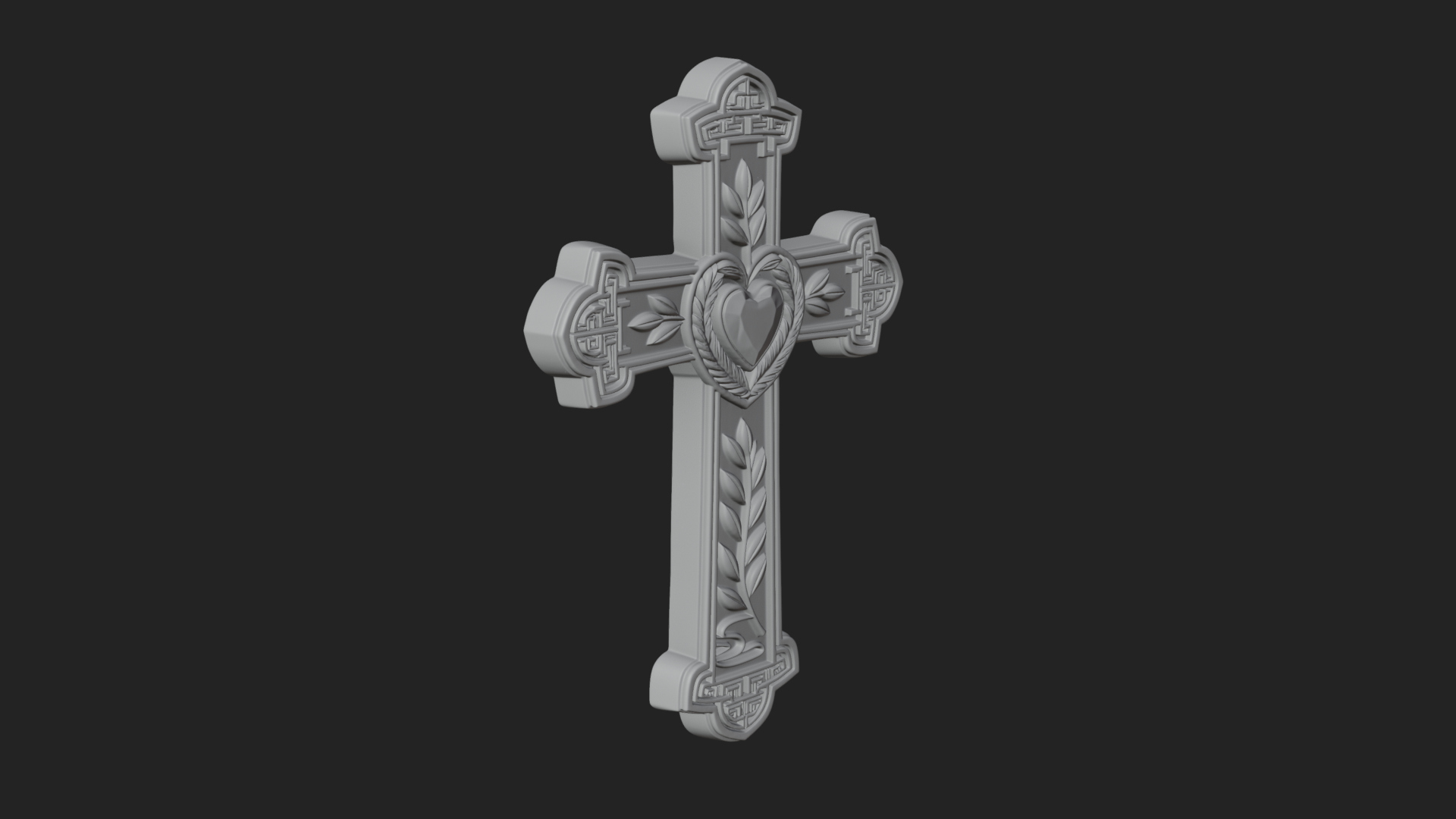 Carved Relief Wall Cross Design 557 3D Print Model 3D Model