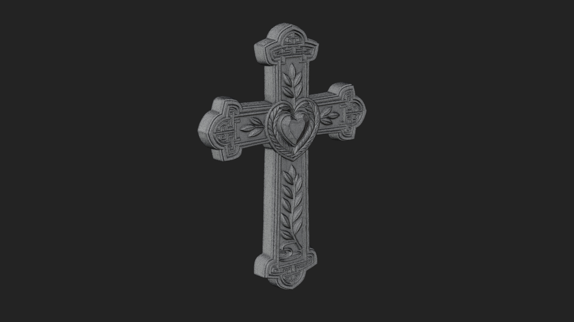 Carved Relief Wall Cross Design 557 3D Print Model 3D Model