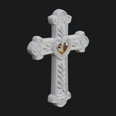 Carved Relief Wall Cross Design 557 3D Print Model