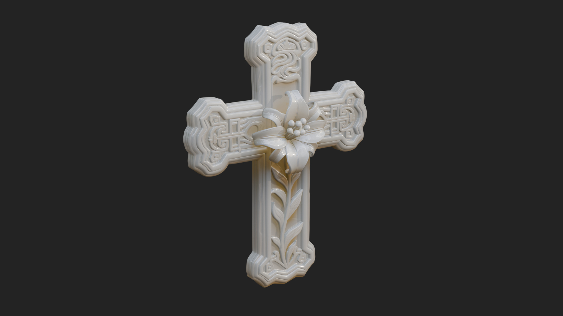 Carved Relief Wall Cross Design 558 3D Print Model 3D Model
