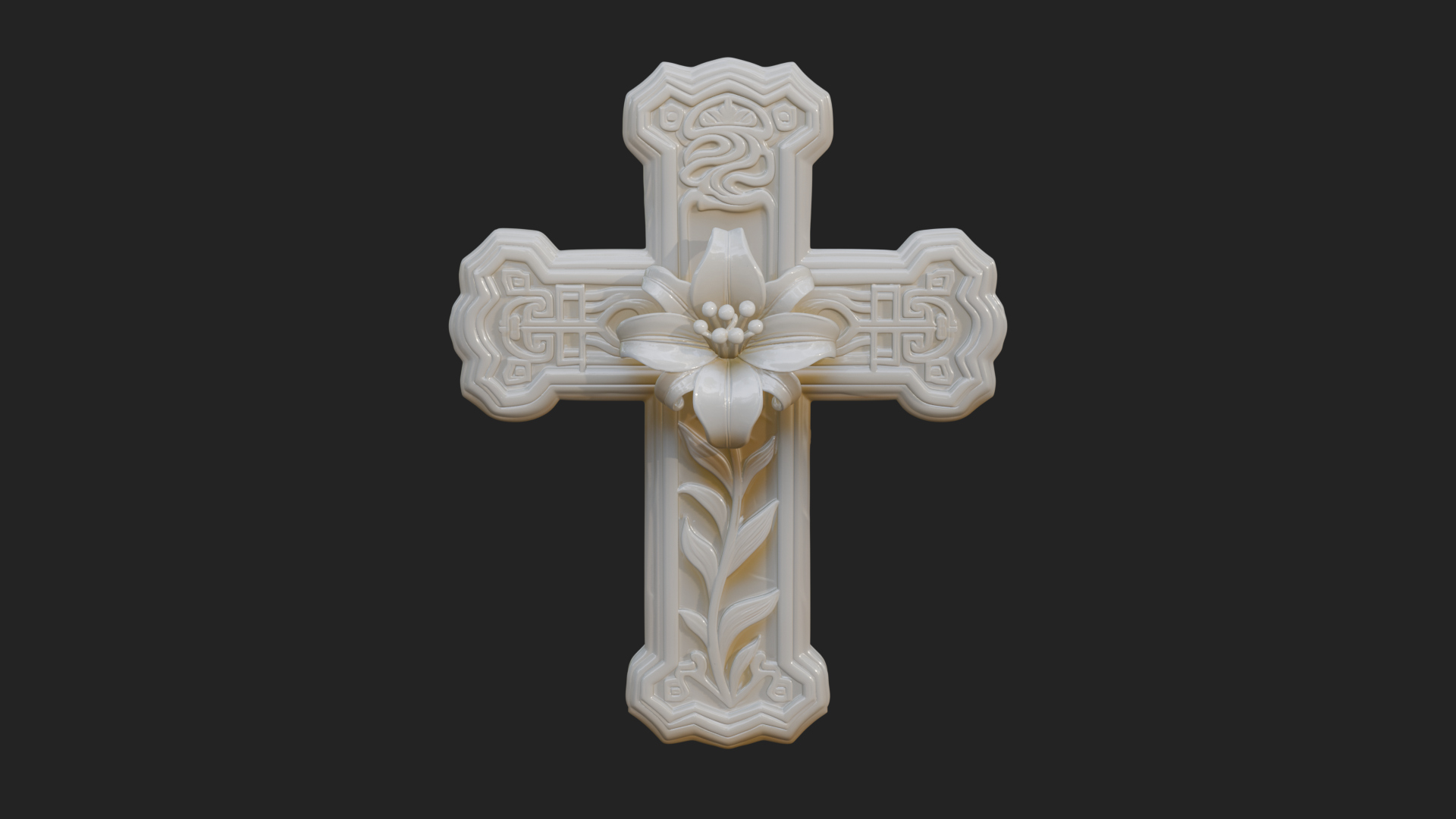 Carved Relief Wall Cross Design 558 3D Print Model 3D Model